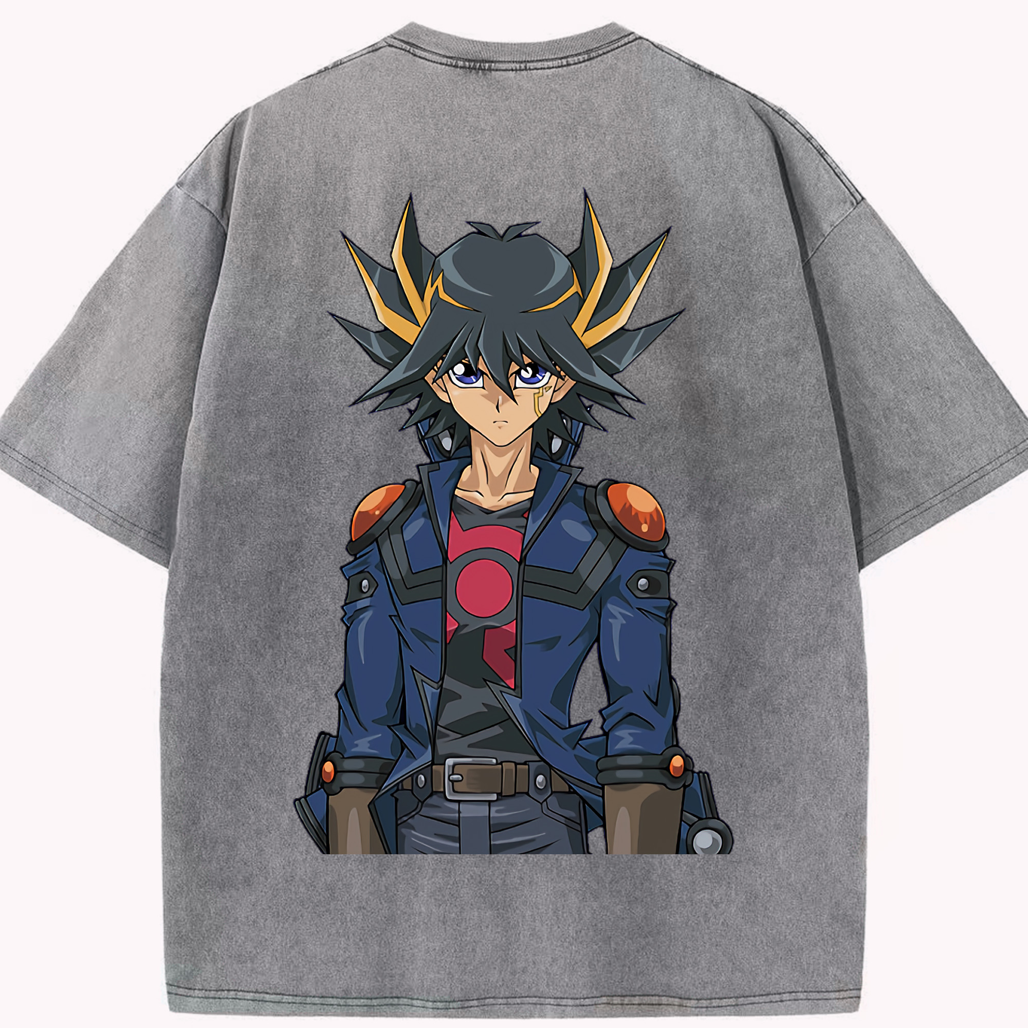 （画像用） 遊☆戯☆王 Yu-Gi-Oh! 綿100% ヴィンテージ風 半袖Tシャツ（背面プリント）