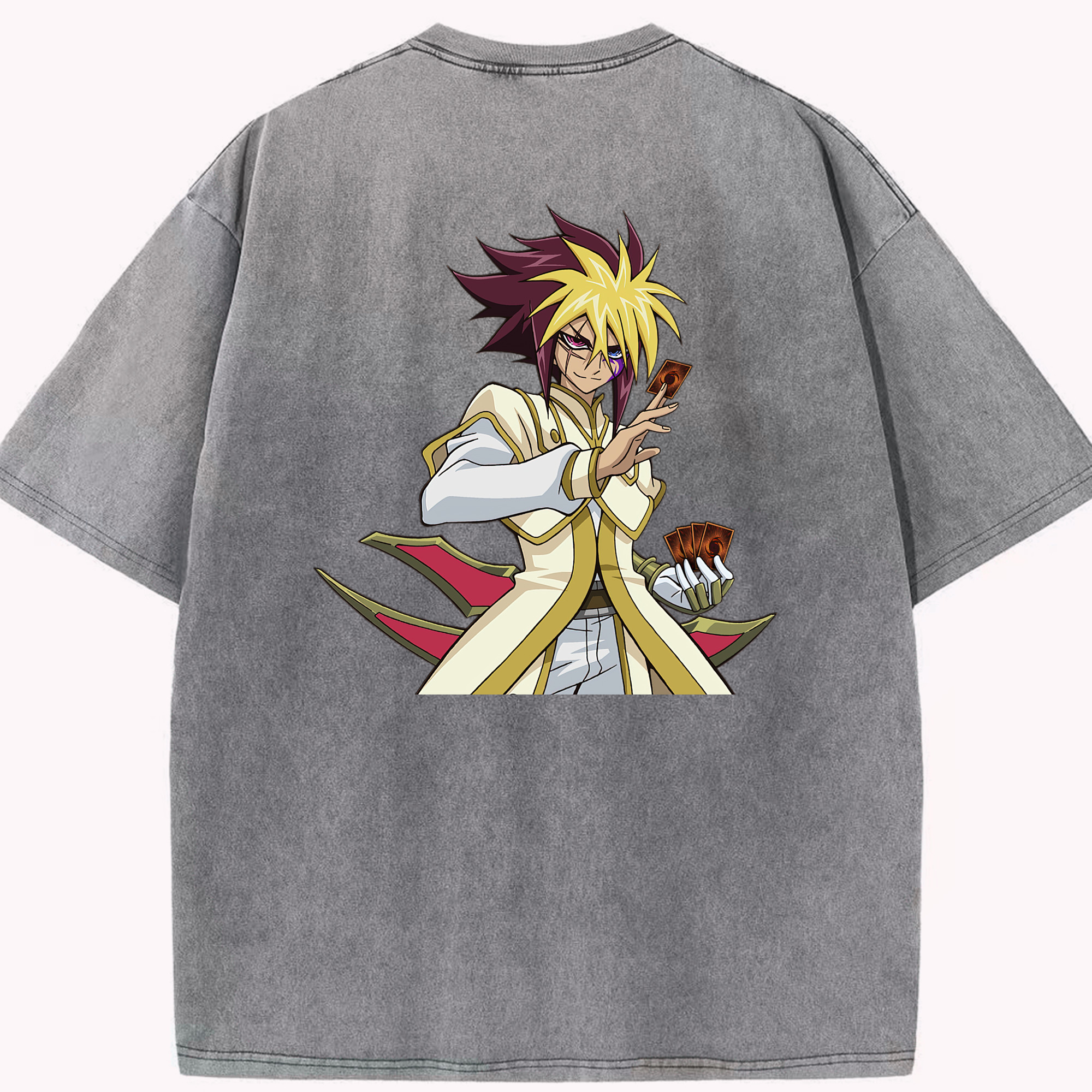 （画像用） 遊☆戯☆王 Yu-Gi-Oh! 綿100% ヴィンテージ風 半袖Tシャツ（背面プリント）