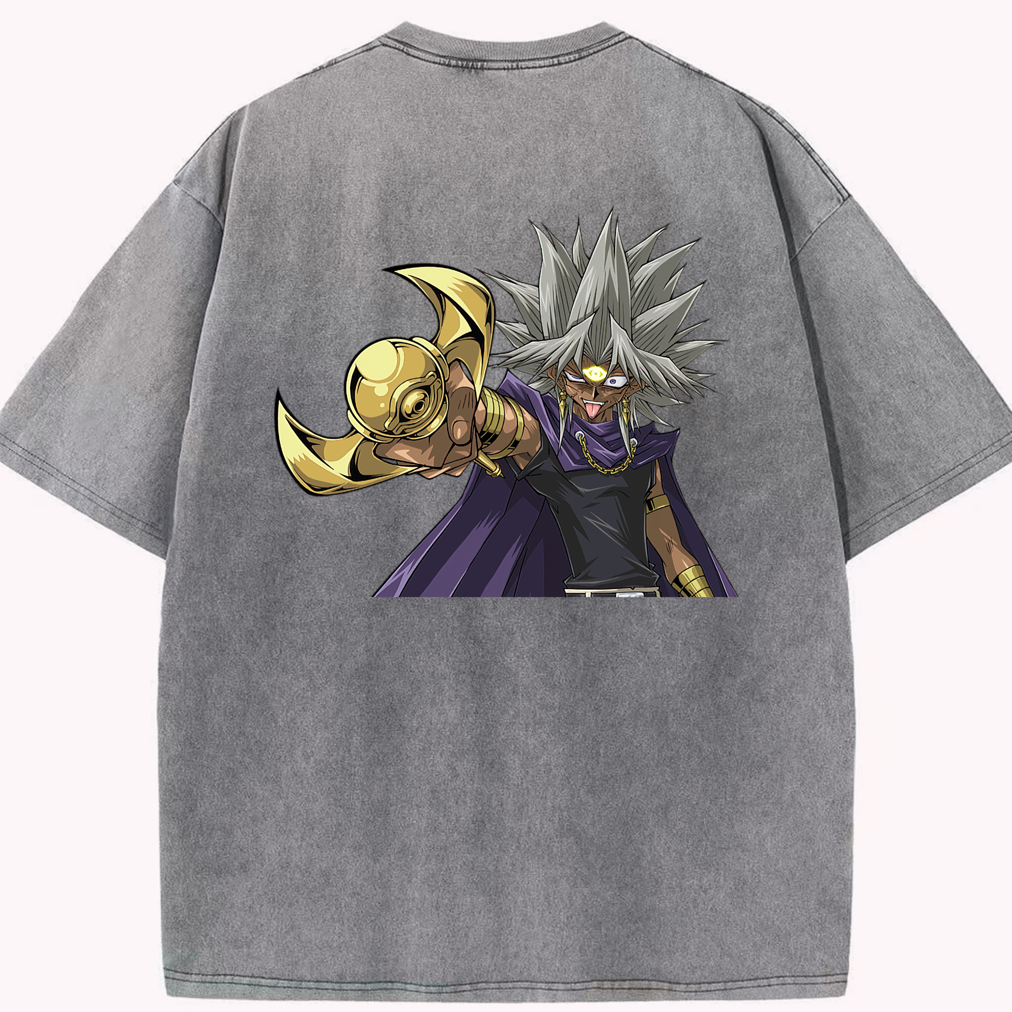 （画像用） 遊☆戯☆王 Yu-Gi-Oh! 綿100% ヴィンテージ風 半袖Tシャツ（背面プリント）