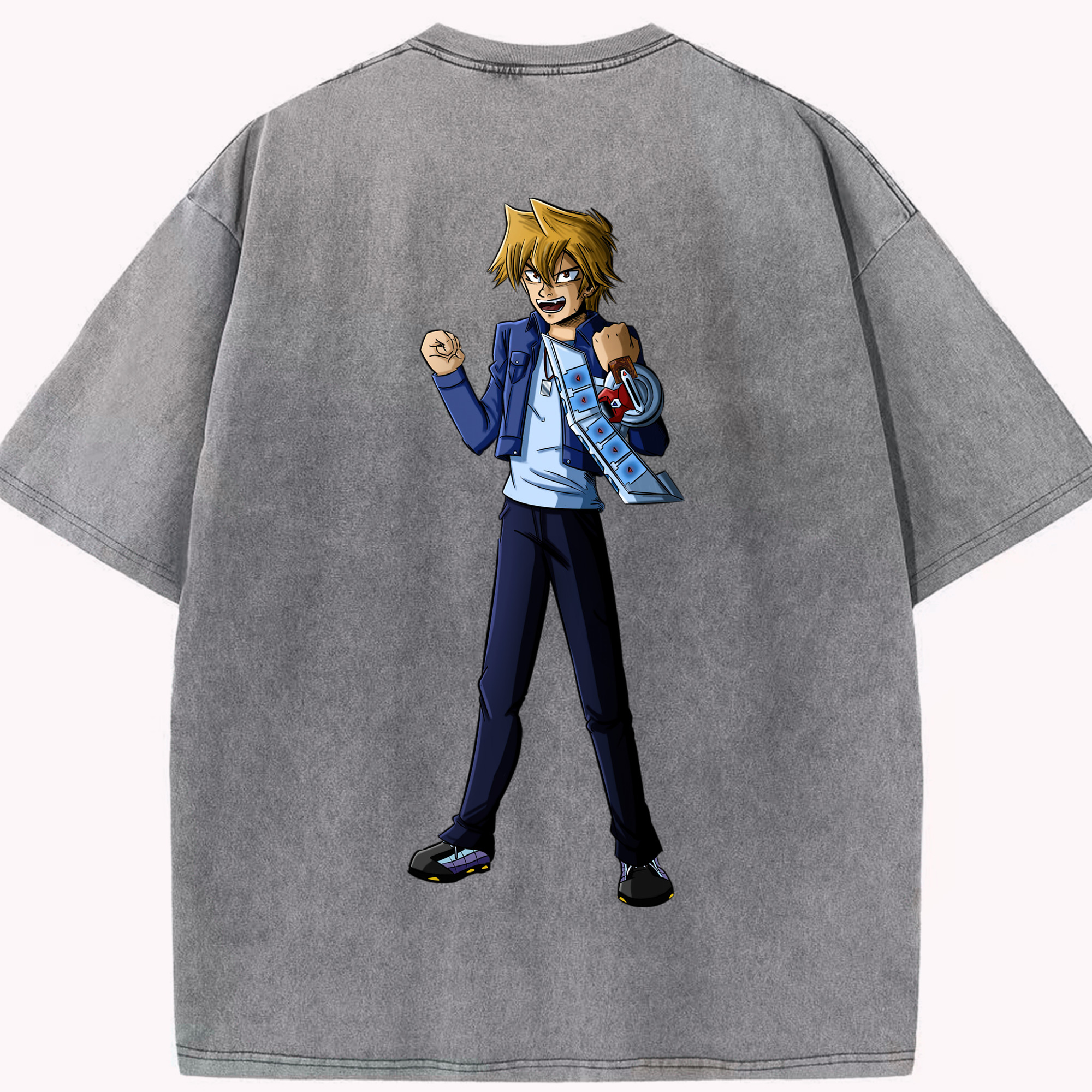 （画像用） 遊☆戯☆王 Yu-Gi-Oh! 綿100% ヴィンテージ風 半袖Tシャツ（背面プリント）