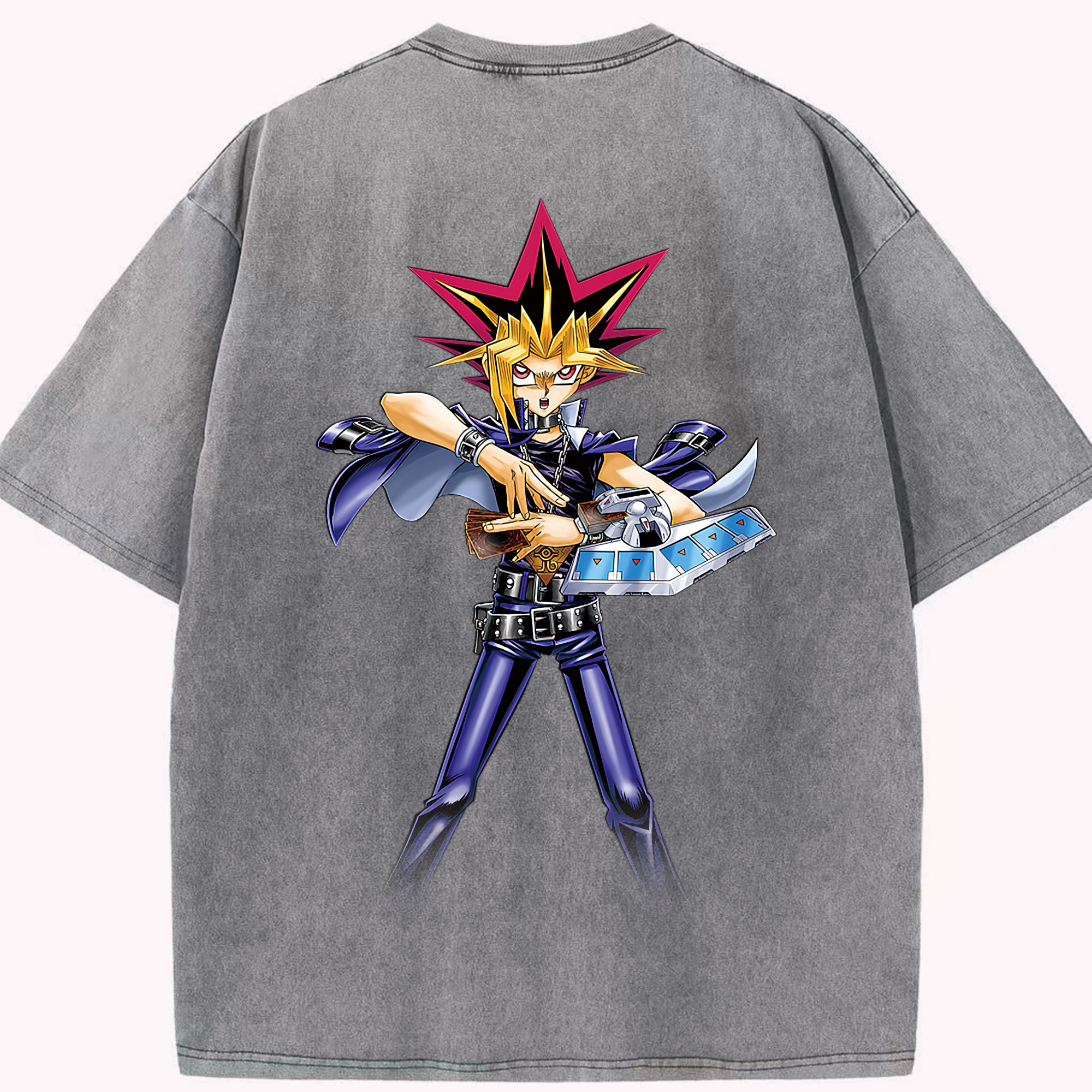 （画像用） 遊☆戯☆王 Yu-Gi-Oh! 綿100% ヴィンテージ風 半袖Tシャツ（背面プリント）
