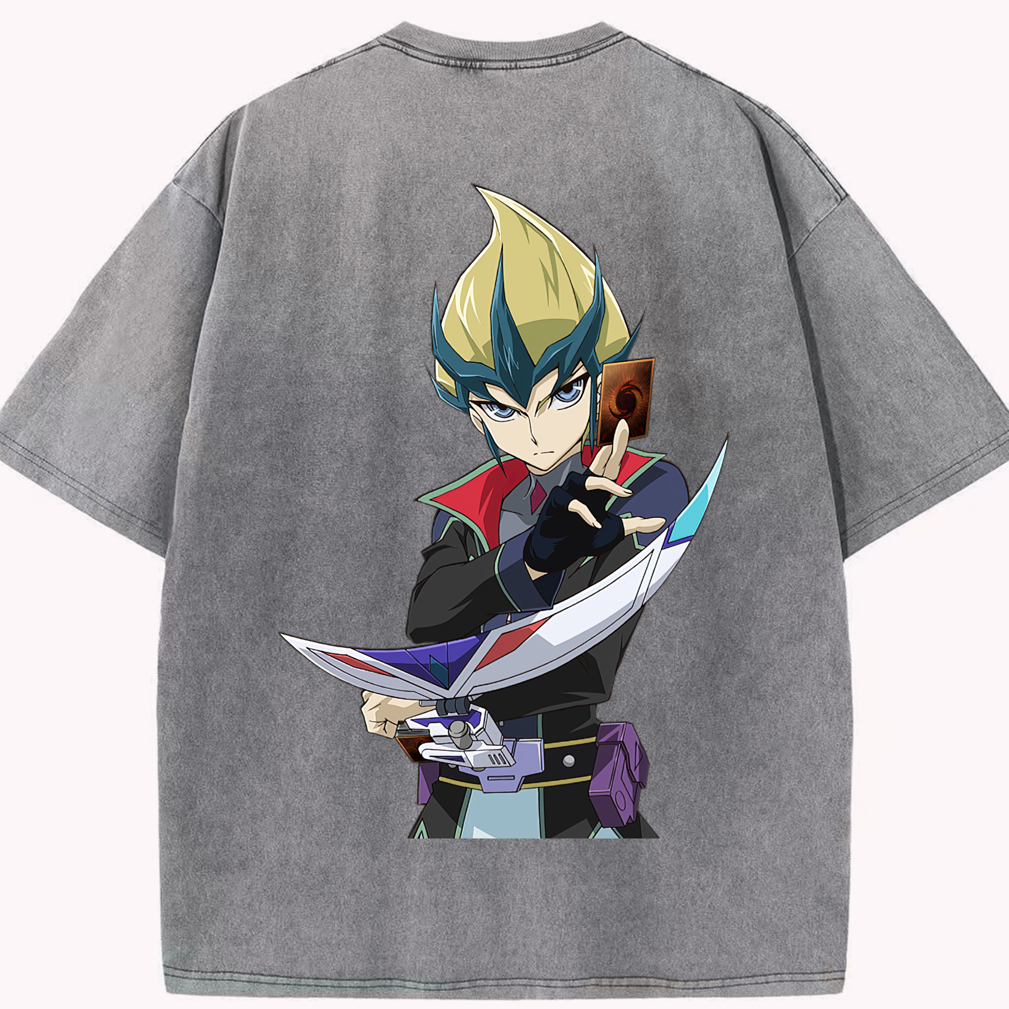 （画像用） 遊☆戯☆王 Yu-Gi-Oh! 綿100% ヴィンテージ風 半袖Tシャツ（背面プリント）