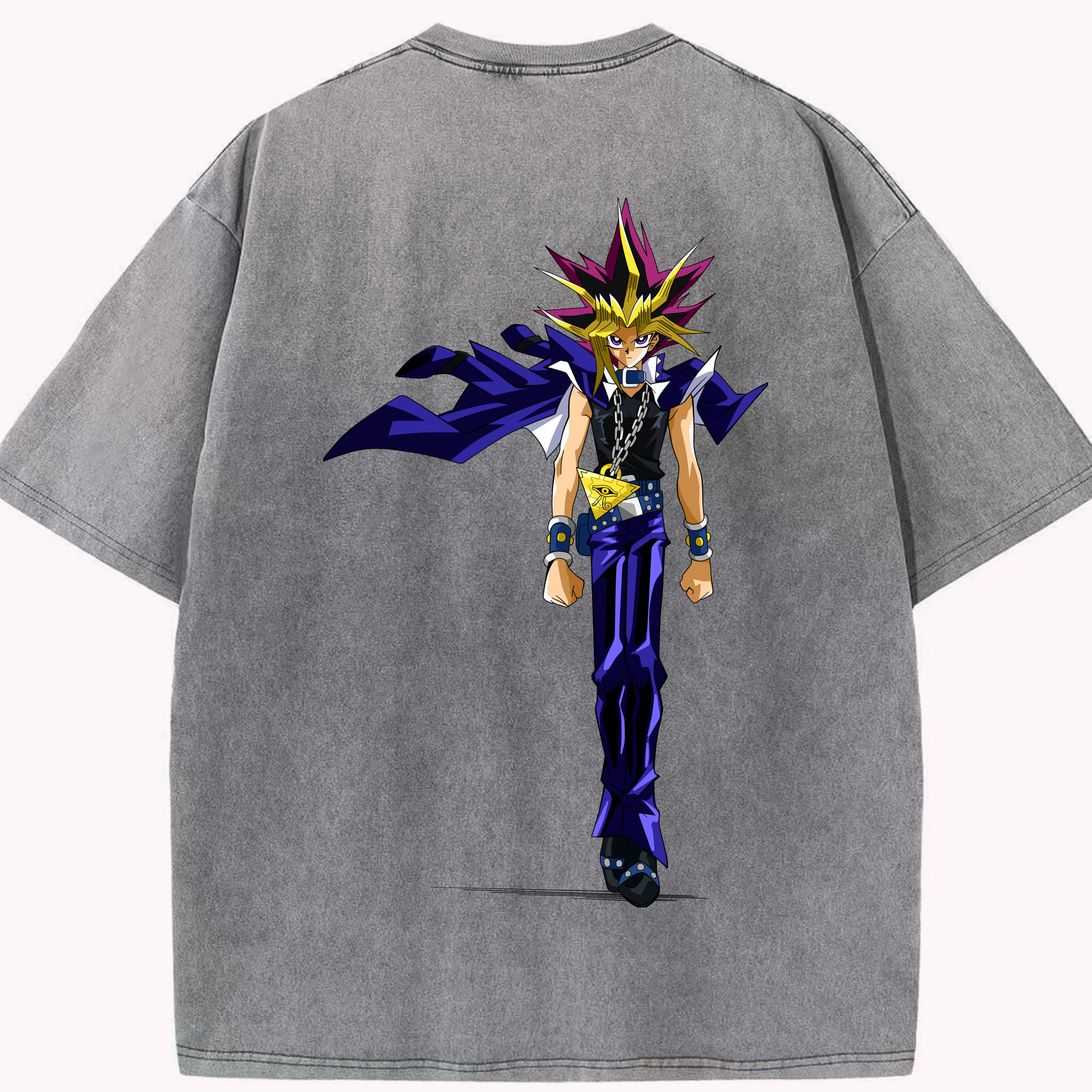 （画像用） 遊☆戯☆王 Yu-Gi-Oh! 綿100% ヴィンテージ風 半袖Tシャツ（背面プリント）
