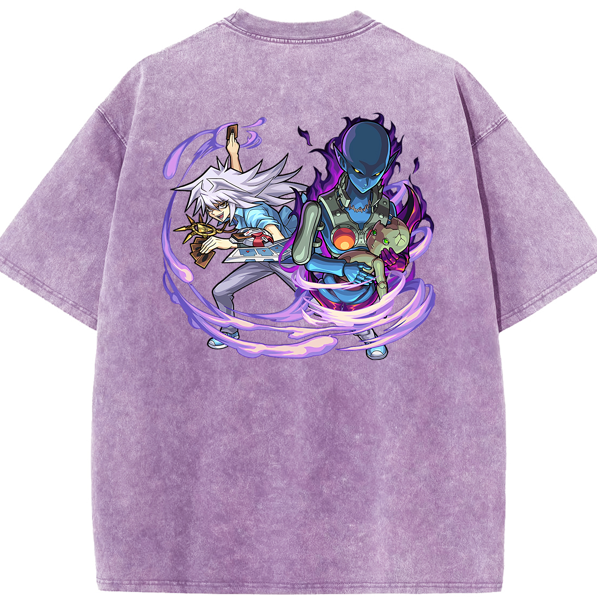 （画像用） 遊☆戯☆王 Yu-Gi-Oh! 綿100% ヴィンテージ風 半袖Tシャツ（背面プリント）