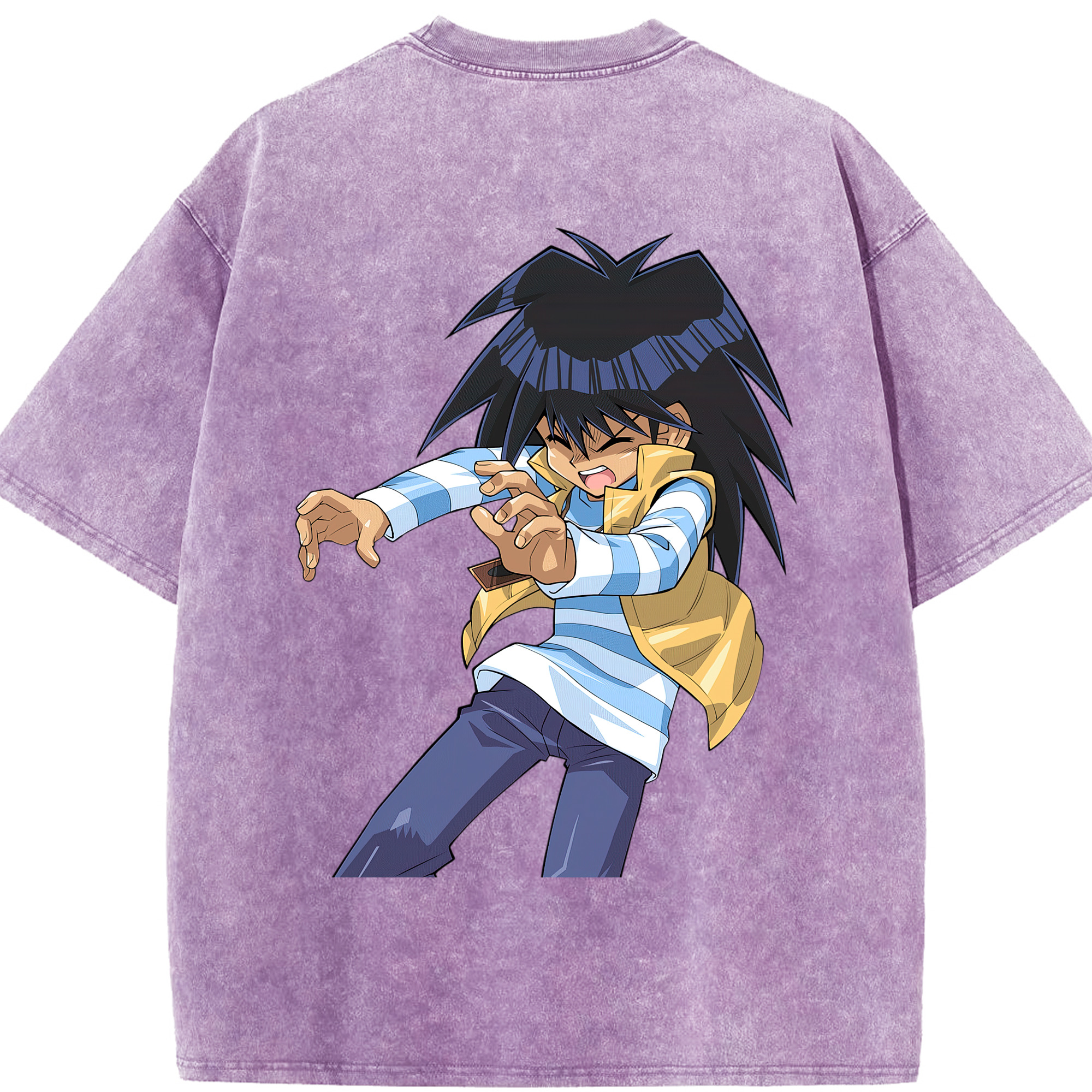 （画像用） 遊☆戯☆王 Yu-Gi-Oh! 綿100% ヴィンテージ風 半袖Tシャツ（背面プリント）