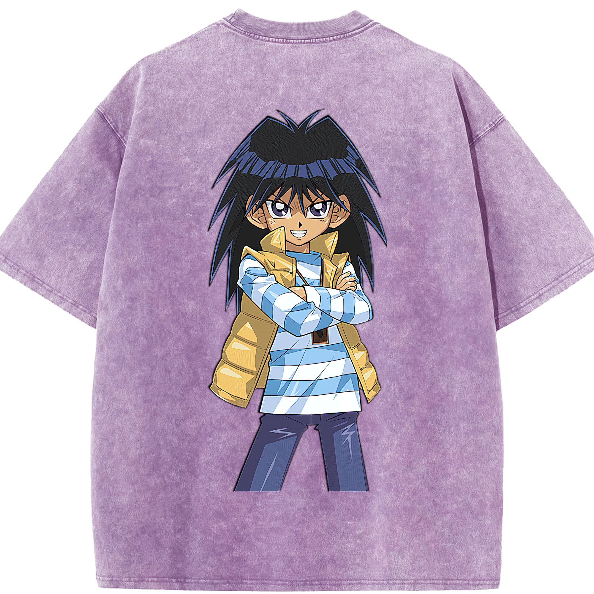 （画像用） 遊☆戯☆王 Yu-Gi-Oh! 綿100% ヴィンテージ風 半袖Tシャツ（背面プリント）