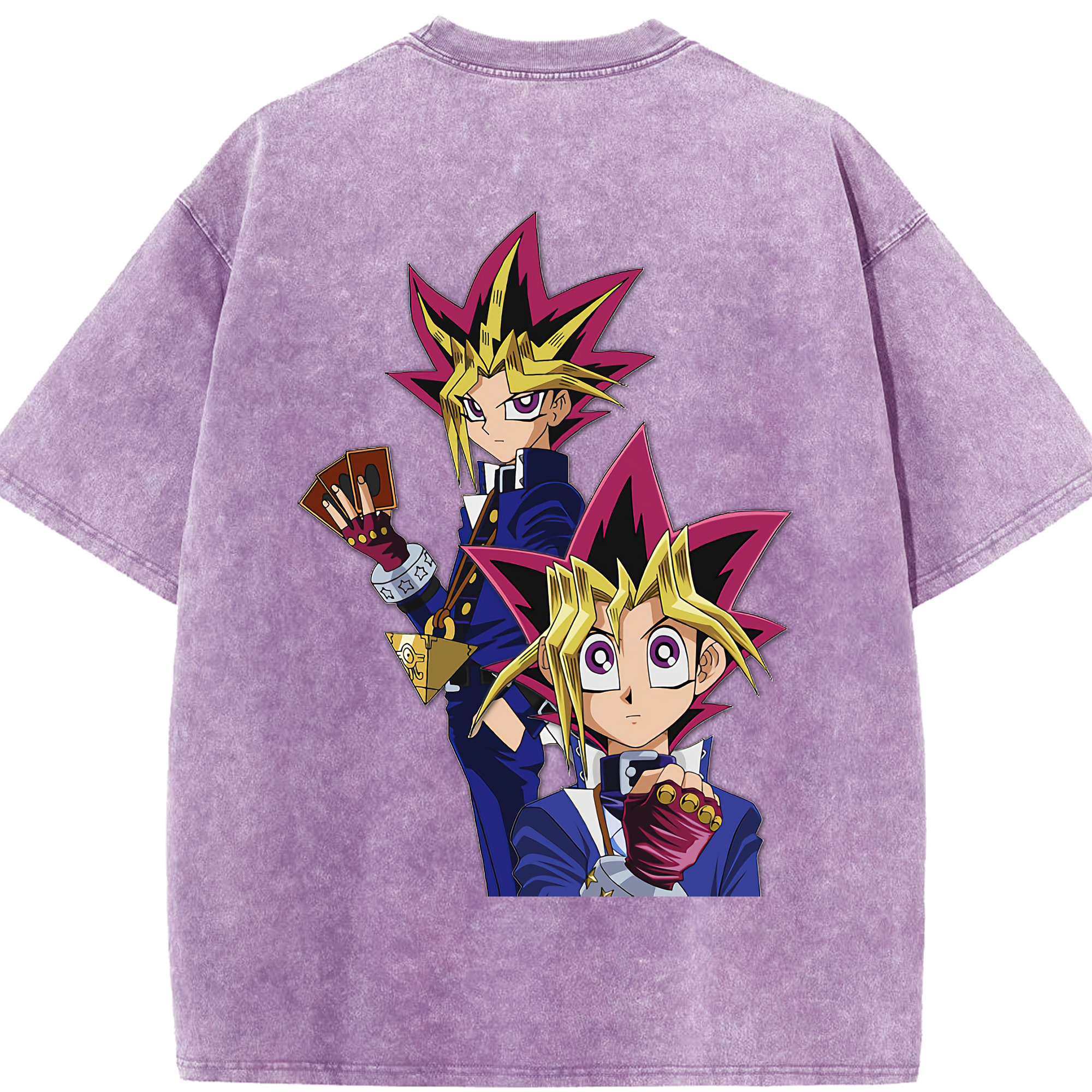 （画像用） 遊☆戯☆王 Yu-Gi-Oh! 綿100% ヴィンテージ風 半袖Tシャツ（背面プリント）