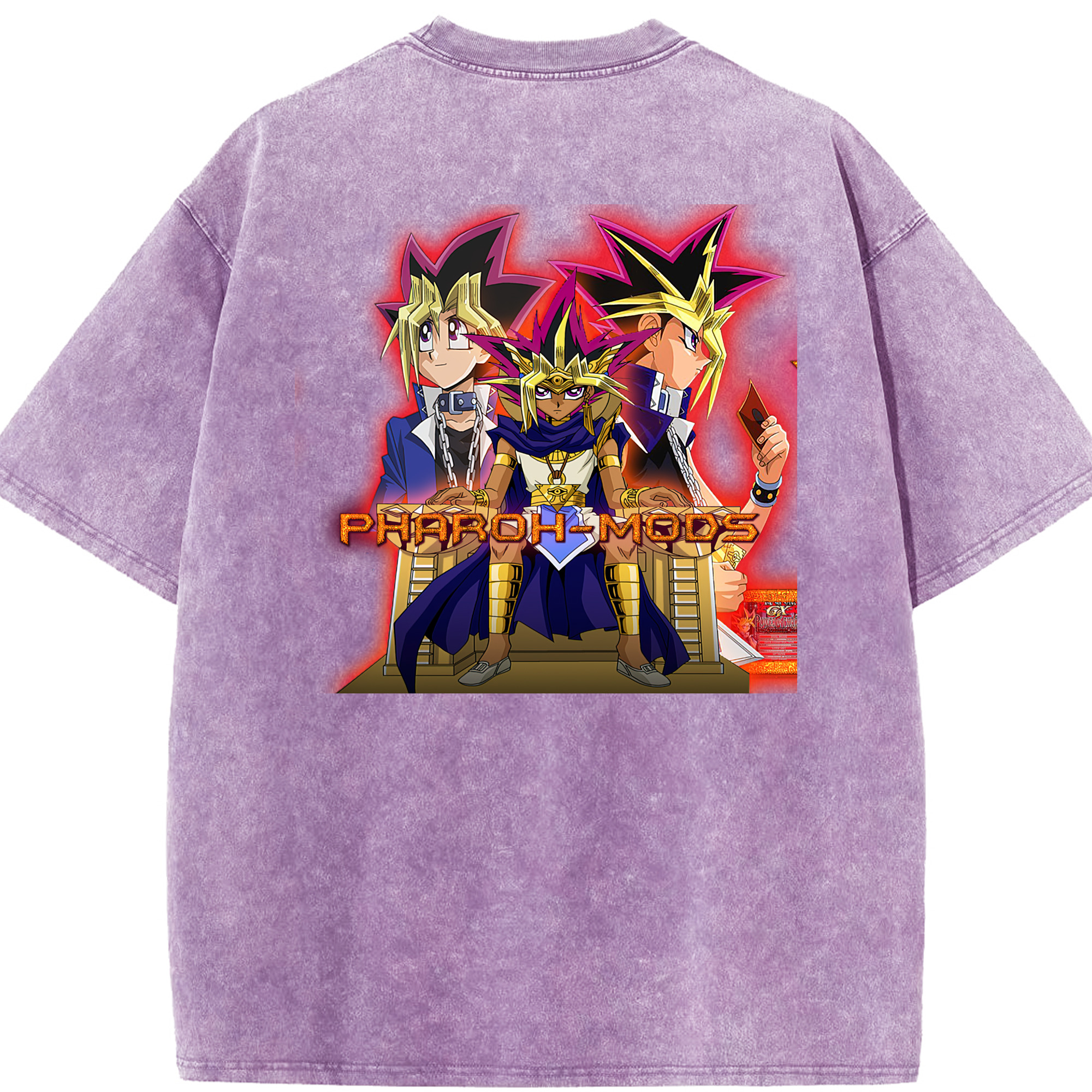 （画像用） 遊☆戯☆王 Yu-Gi-Oh! 綿100% ヴィンテージ風 半袖Tシャツ（背面プリント）