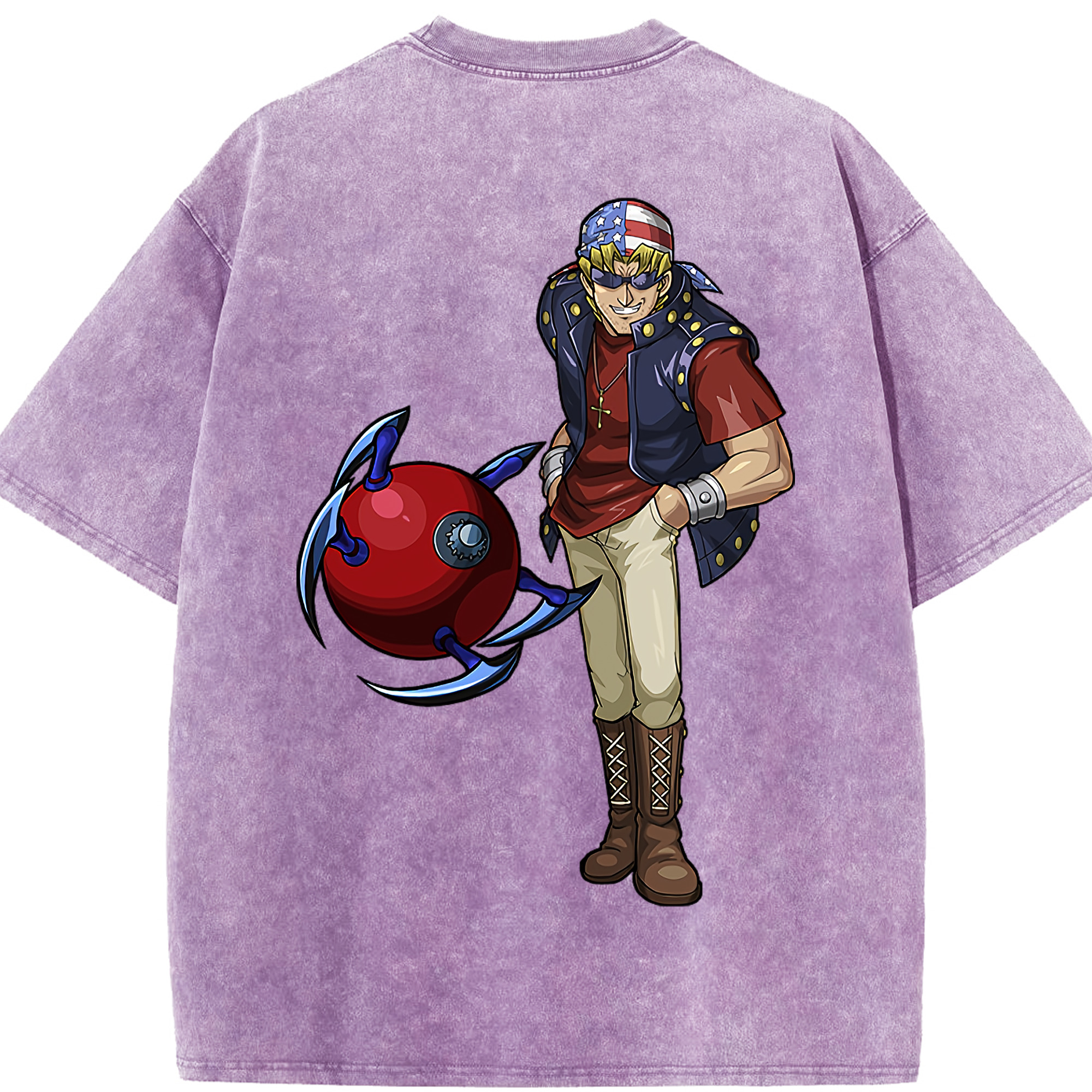 （画像用） 遊☆戯☆王 Yu-Gi-Oh! 綿100% ヴィンテージ風 半袖Tシャツ（背面プリント）