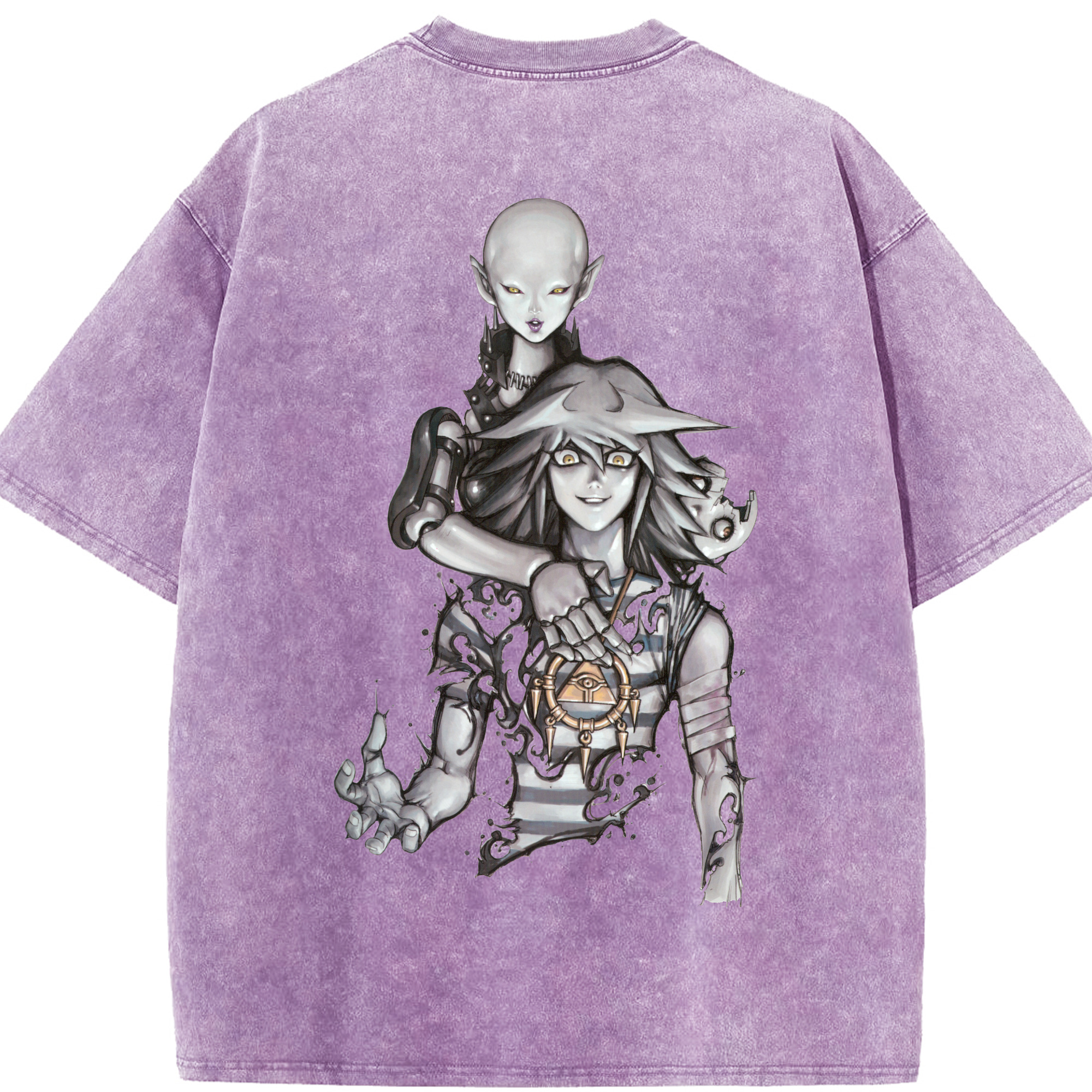 （画像用） 遊☆戯☆王 Yu-Gi-Oh! 綿100% ヴィンテージ風 半袖Tシャツ（背面プリント）