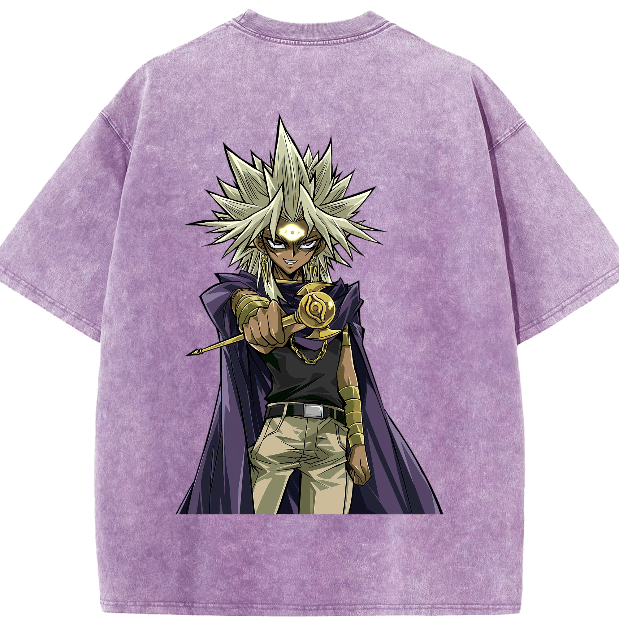 （画像用） 遊☆戯☆王 Yu-Gi-Oh! 綿100% ヴィンテージ風 半袖Tシャツ（背面プリント）