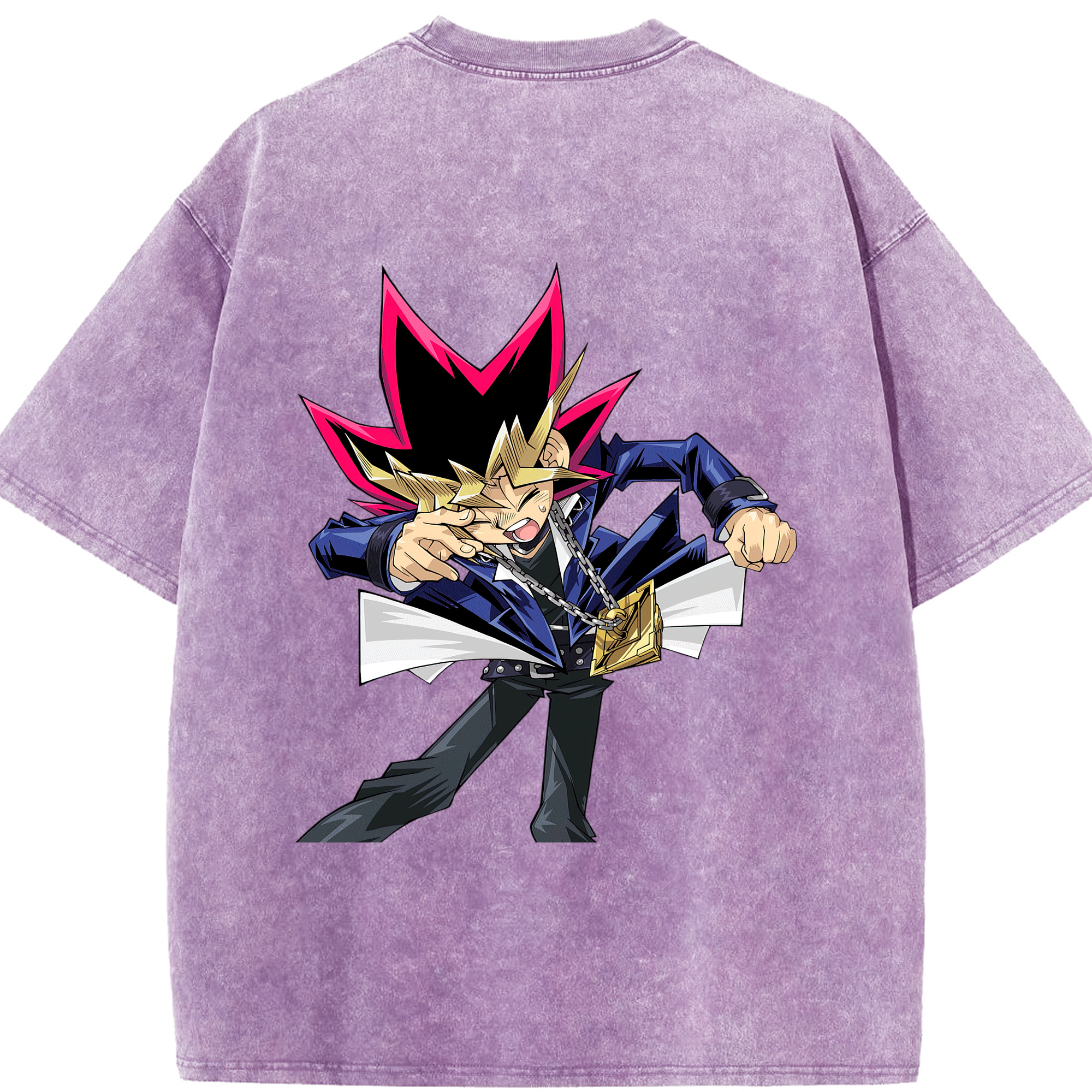 （画像用） 遊☆戯☆王 Yu-Gi-Oh! 綿100% ヴィンテージ風 半袖Tシャツ（背面プリント）