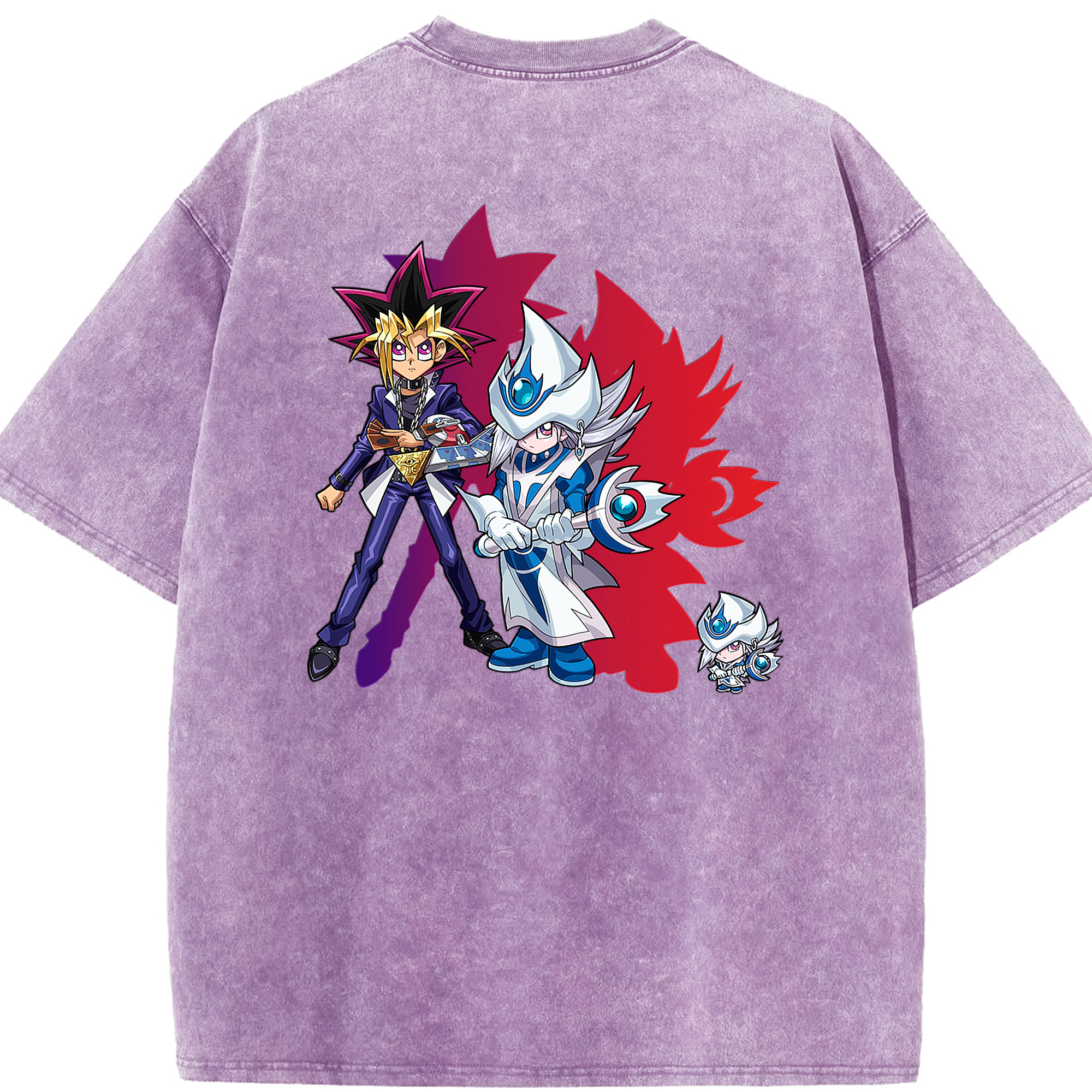 （画像用） 遊☆戯☆王 Yu-Gi-Oh! 綿100% ヴィンテージ風 半袖Tシャツ（背面プリント）