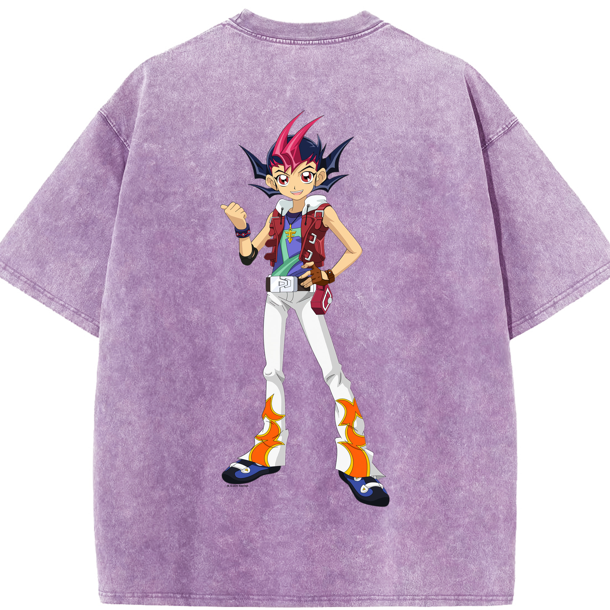 （画像用） 遊☆戯☆王 Yu-Gi-Oh! 綿100% ヴィンテージ風 半袖Tシャツ（背面プリント）