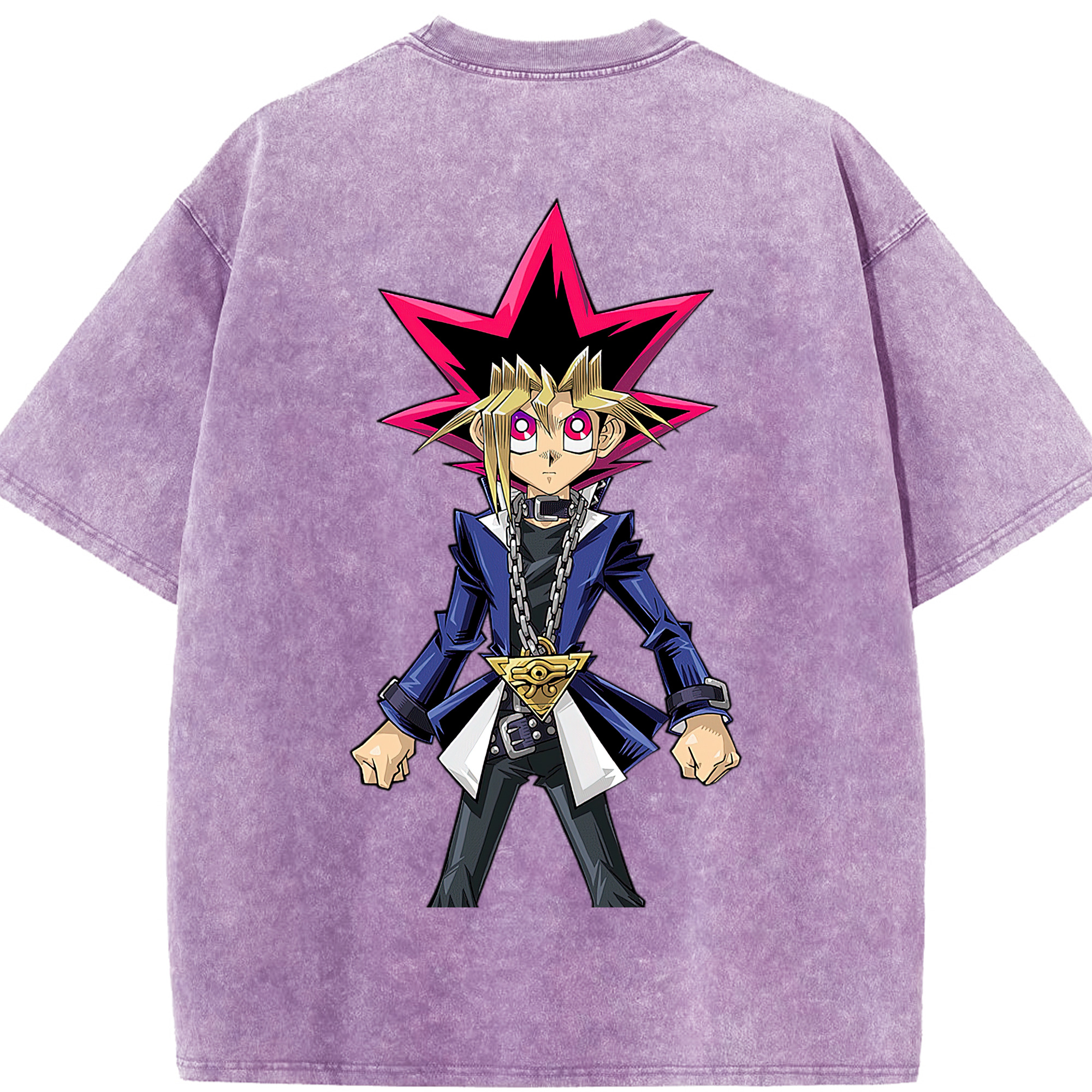 （画像用） 遊☆戯☆王 Yu-Gi-Oh! 綿100% ヴィンテージ風 半袖Tシャツ（背面プリント）