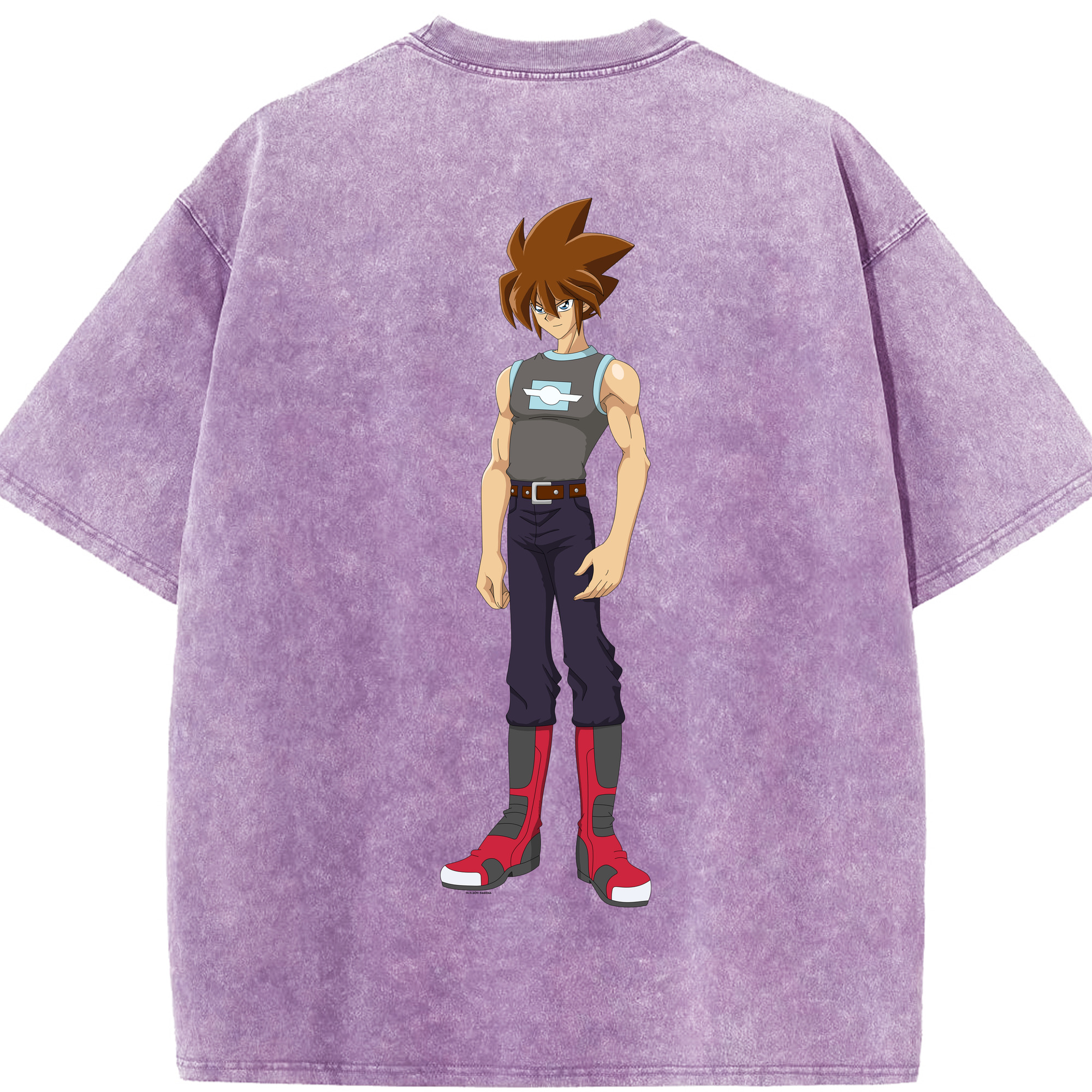 （画像用） 遊☆戯☆王 Yu-Gi-Oh! 綿100% ヴィンテージ風 半袖Tシャツ（背面プリント）