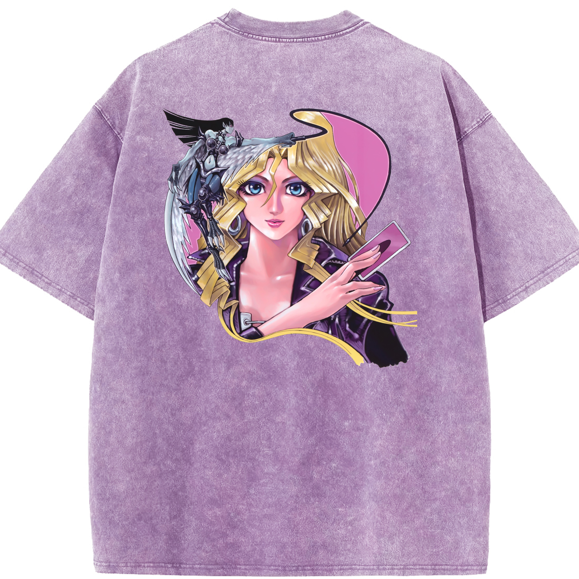 （画像用） 遊☆戯☆王 Yu-Gi-Oh! 綿100% ヴィンテージ風 半袖Tシャツ（背面プリント）