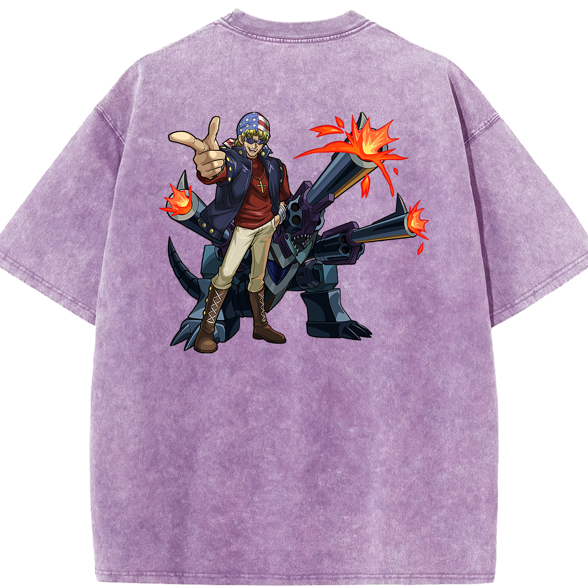 （画像用） 遊☆戯☆王 Yu-Gi-Oh! 綿100% ヴィンテージ風 半袖Tシャツ（背面プリント）