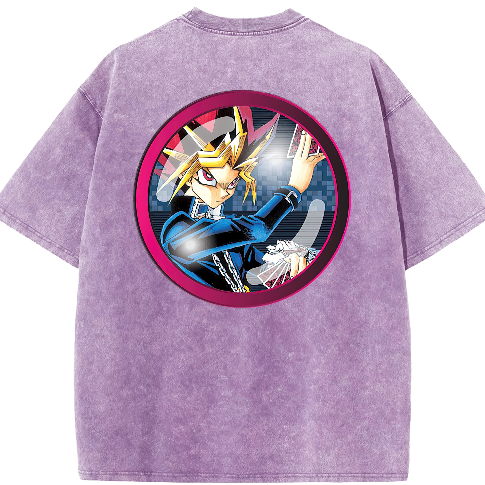 （画像用） 遊☆戯☆王 Yu-Gi-Oh! 綿100% ヴィンテージ風 半袖Tシャツ（背面プリント）