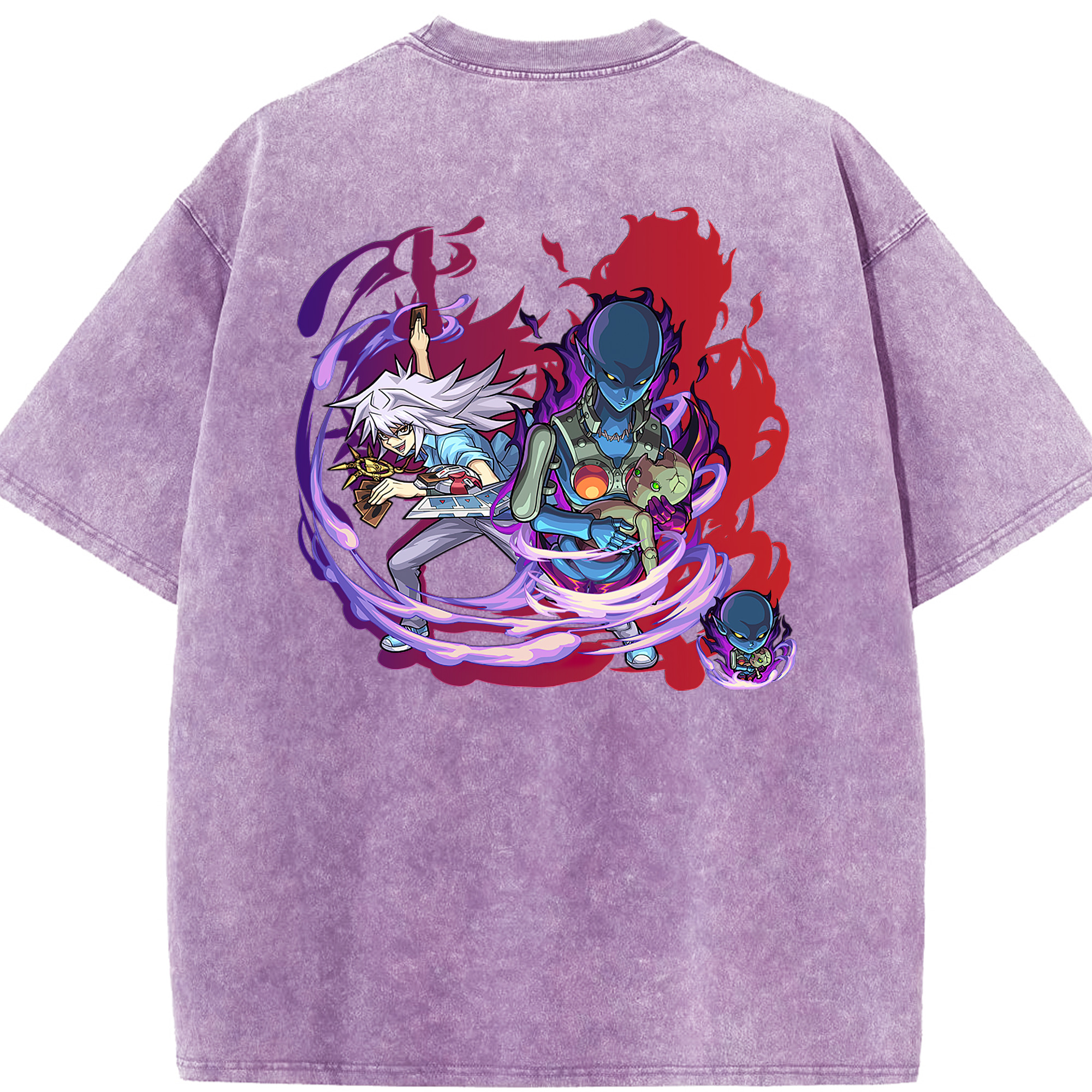 （画像用） 遊☆戯☆王 Yu-Gi-Oh! 綿100% ヴィンテージ風 半袖Tシャツ（背面プリント）