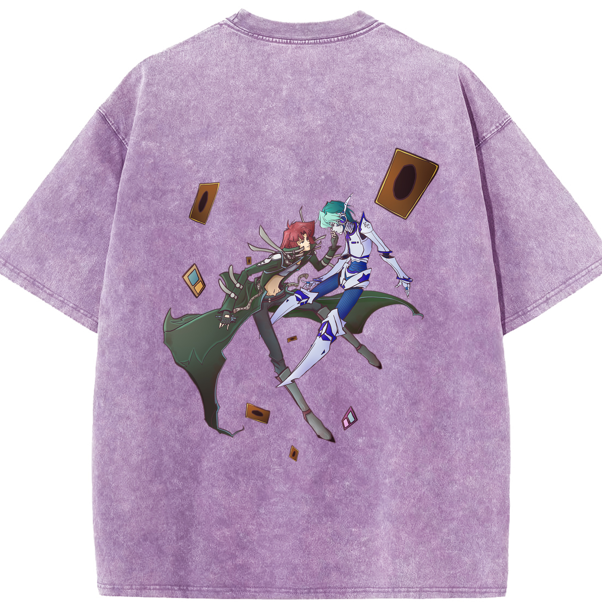 （画像用） 遊☆戯☆王 Yu-Gi-Oh! 綿100% ヴィンテージ風 半袖Tシャツ（背面プリント）