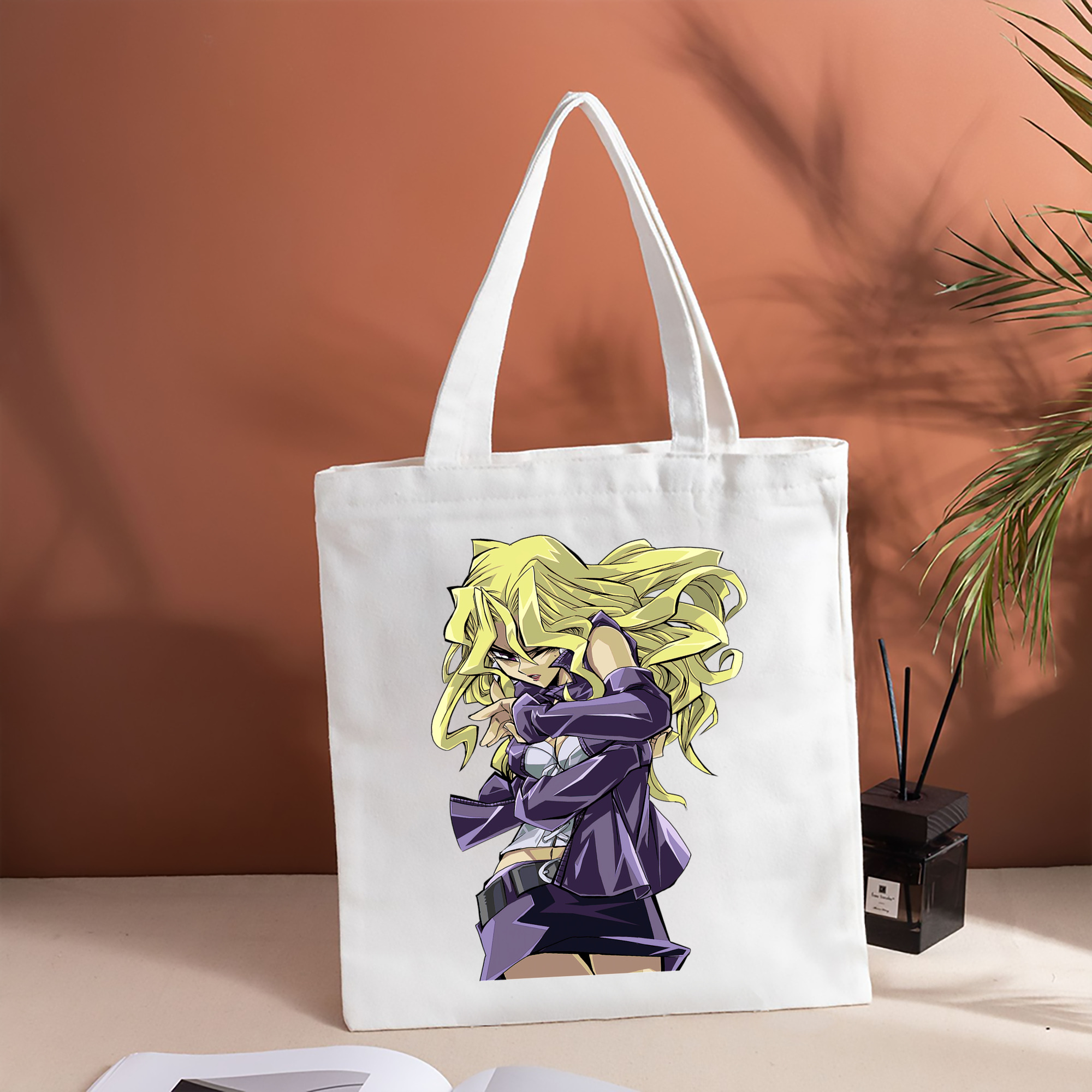遊☆戯☆王 Yu-Gi-Oh! 縦型キャンバス生地手提げバッグ　トートバッグ