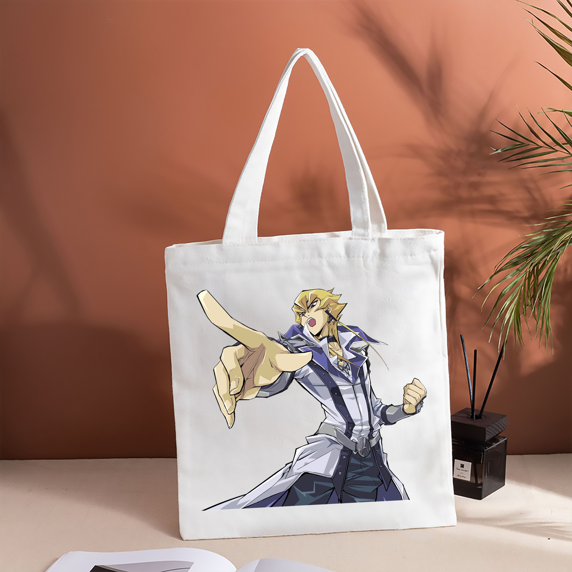 遊☆戯☆王 Yu-Gi-Oh! 縦型キャンバス生地手提げバッグ　トートバッグ