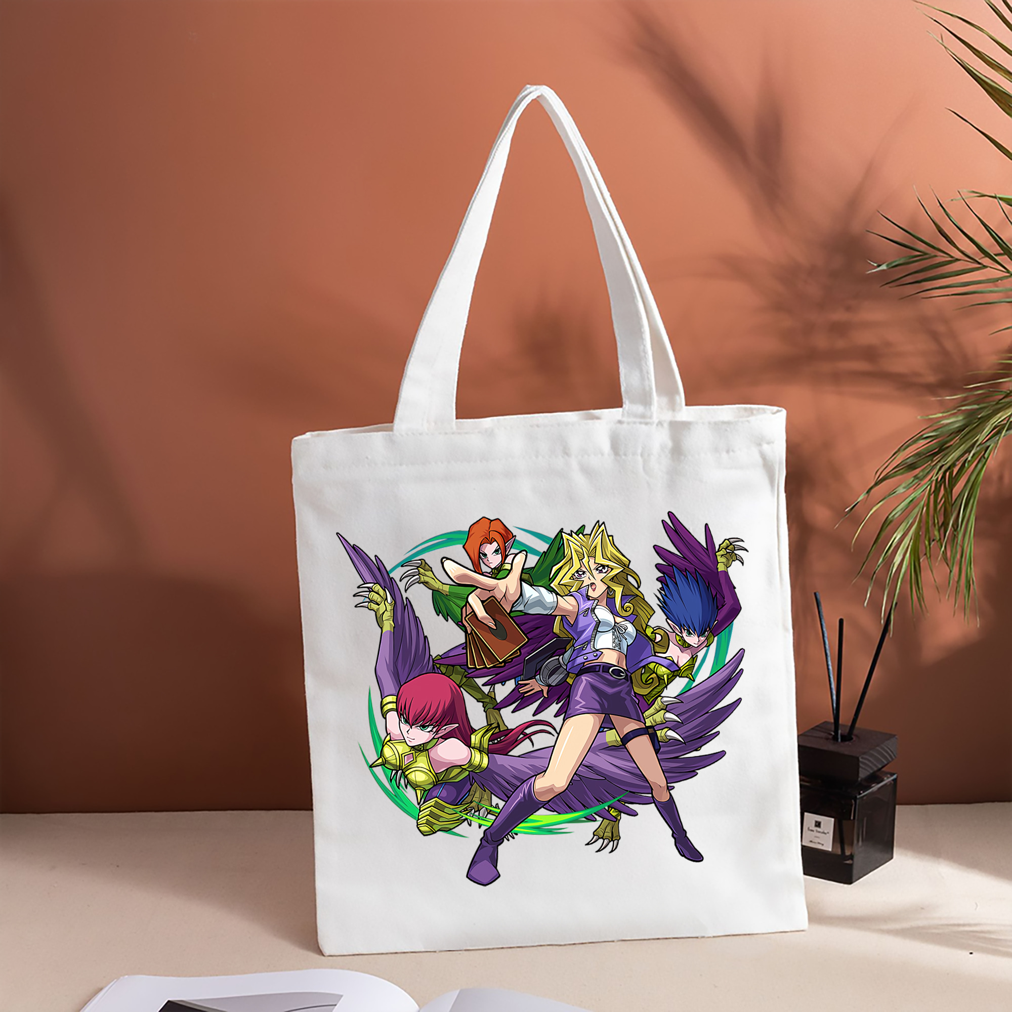 遊☆戯☆王 Yu-Gi-Oh! 縦型キャンバス生地手提げバッグ　トートバッグ