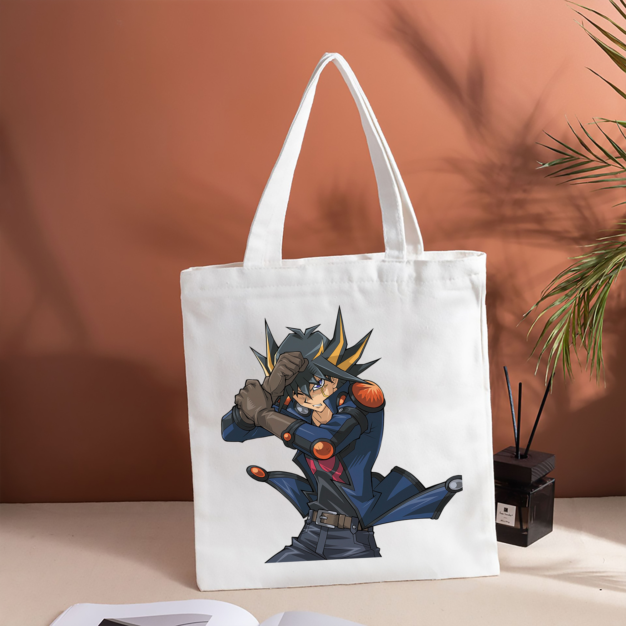 遊☆戯☆王 Yu-Gi-Oh! 縦型キャンバス生地手提げバッグ　トートバッグ