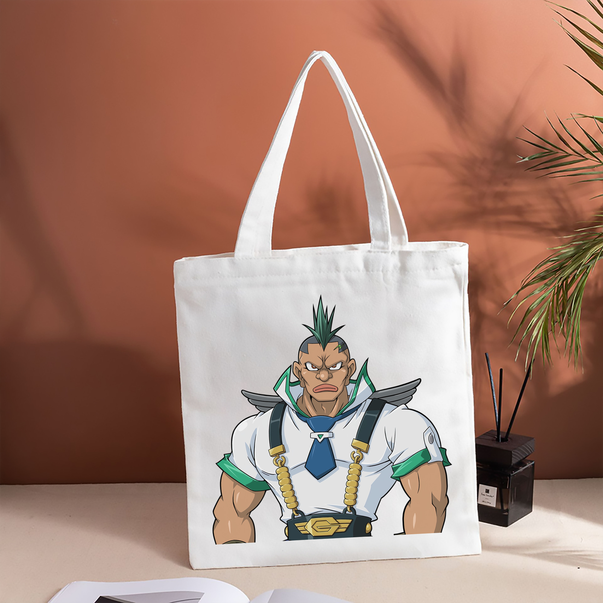 遊☆戯☆王 Yu-Gi-Oh! 縦型キャンバス生地手提げバッグ　トートバッグ
