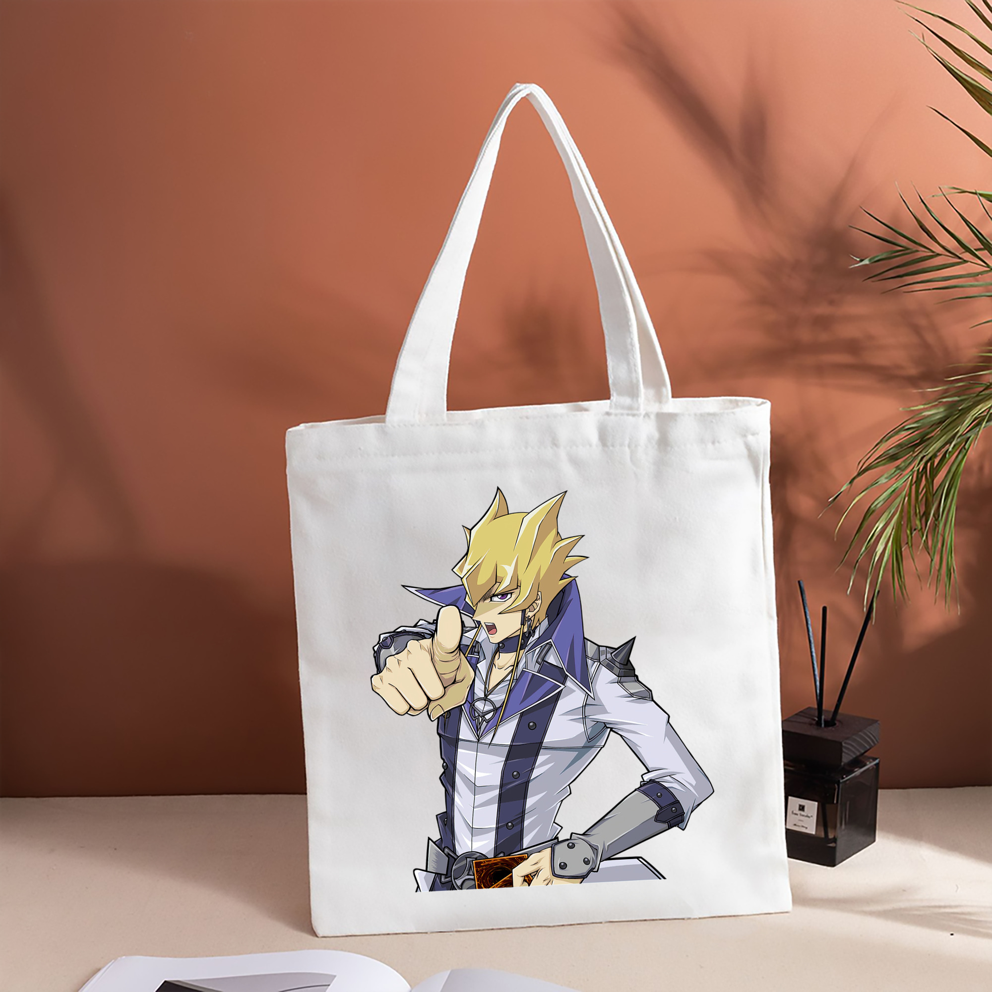 遊☆戯☆王 Yu-Gi-Oh! 縦型キャンバス生地手提げバッグ　トートバッグ