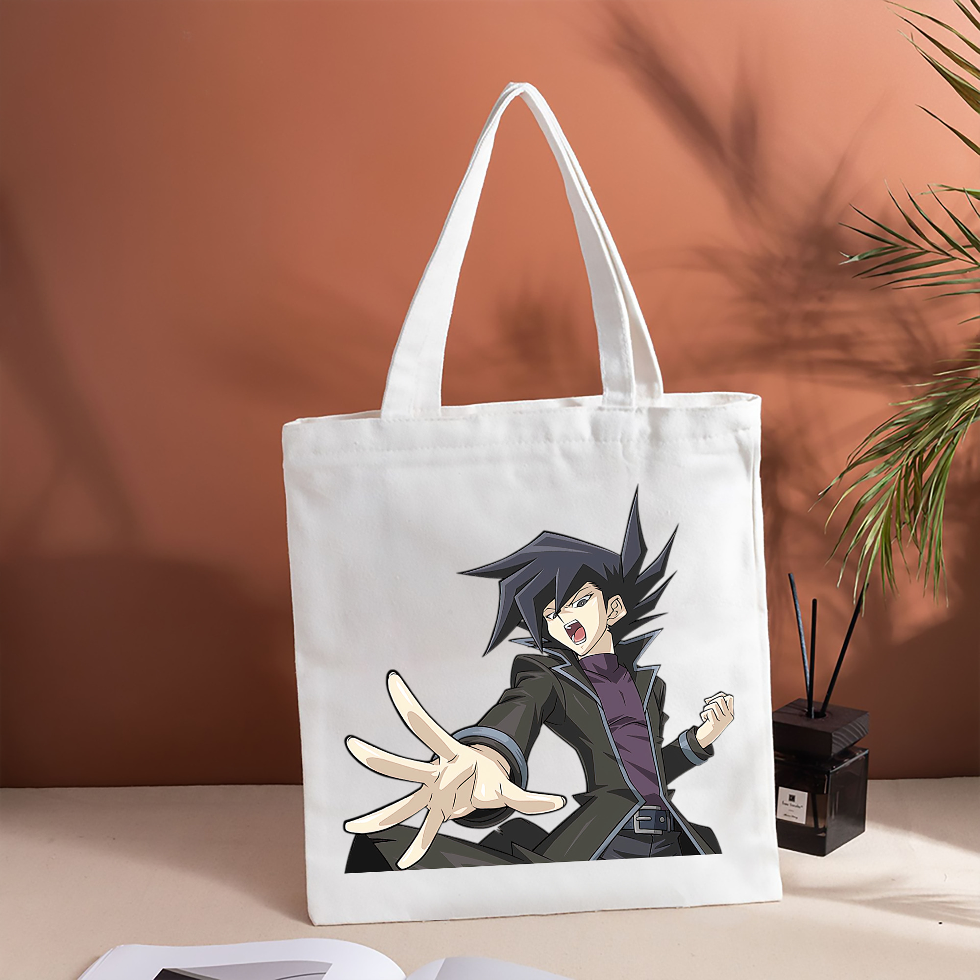 遊☆戯☆王 Yu-Gi-Oh! 縦型キャンバス生地手提げバッグ　トートバッグ