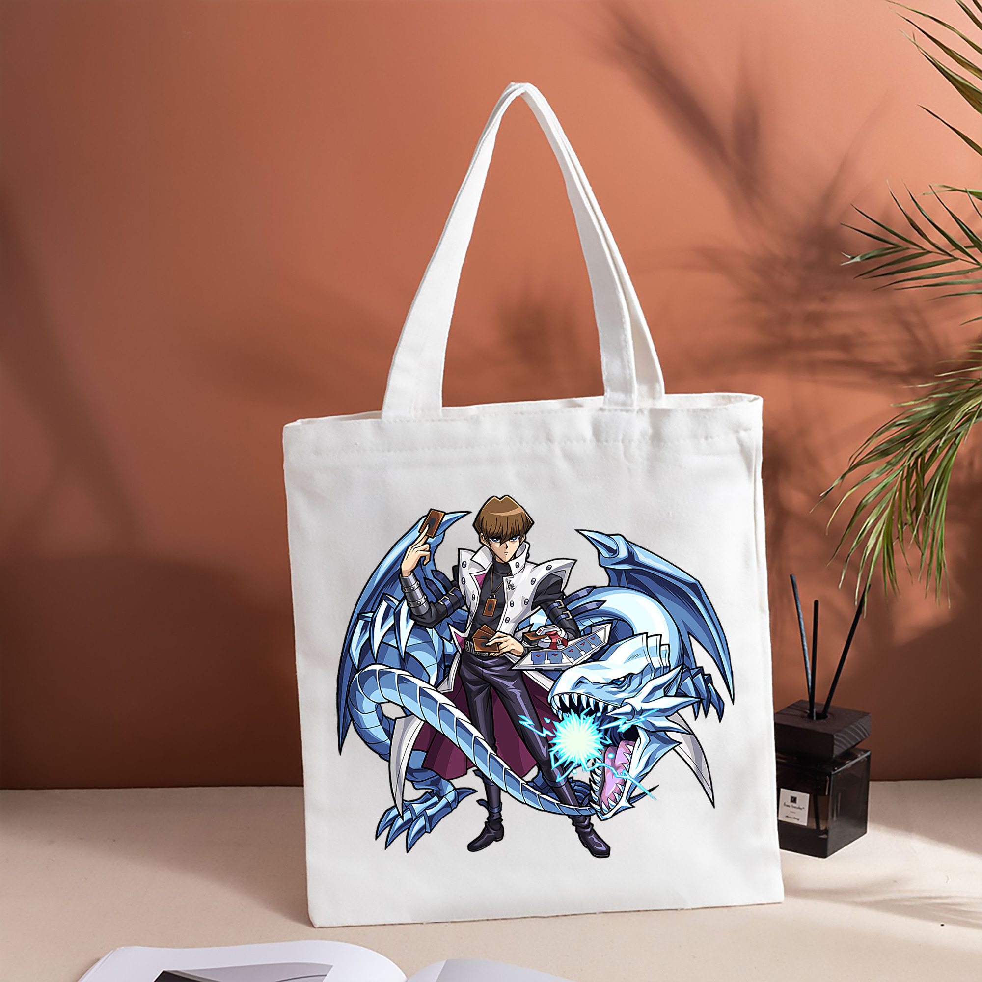 遊☆戯☆王 Yu-Gi-Oh! 縦型キャンバス生地手提げバッグ　トートバッグ
