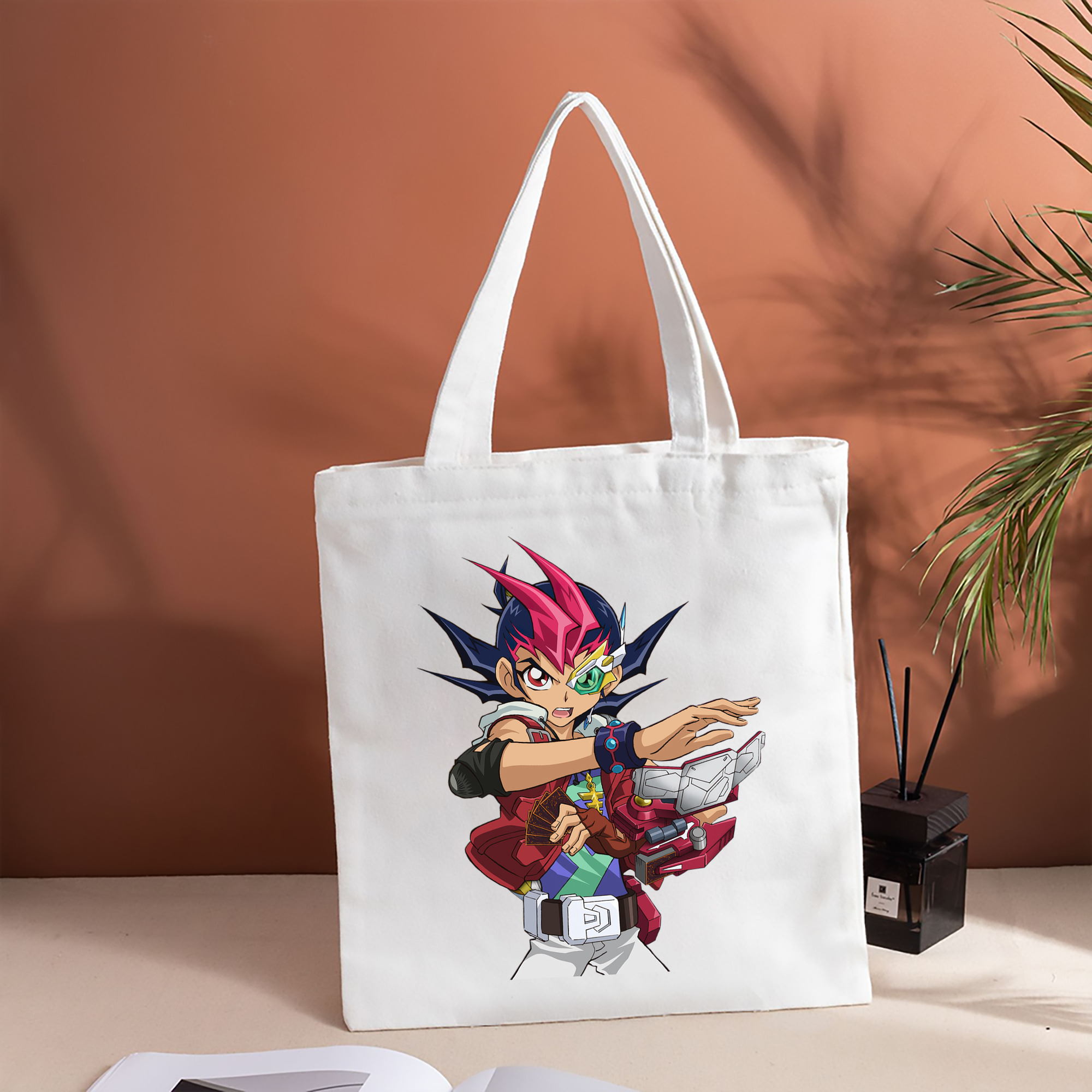 遊☆戯☆王 Yu-Gi-Oh! 縦型キャンバス生地手提げバッグ　トートバッグ