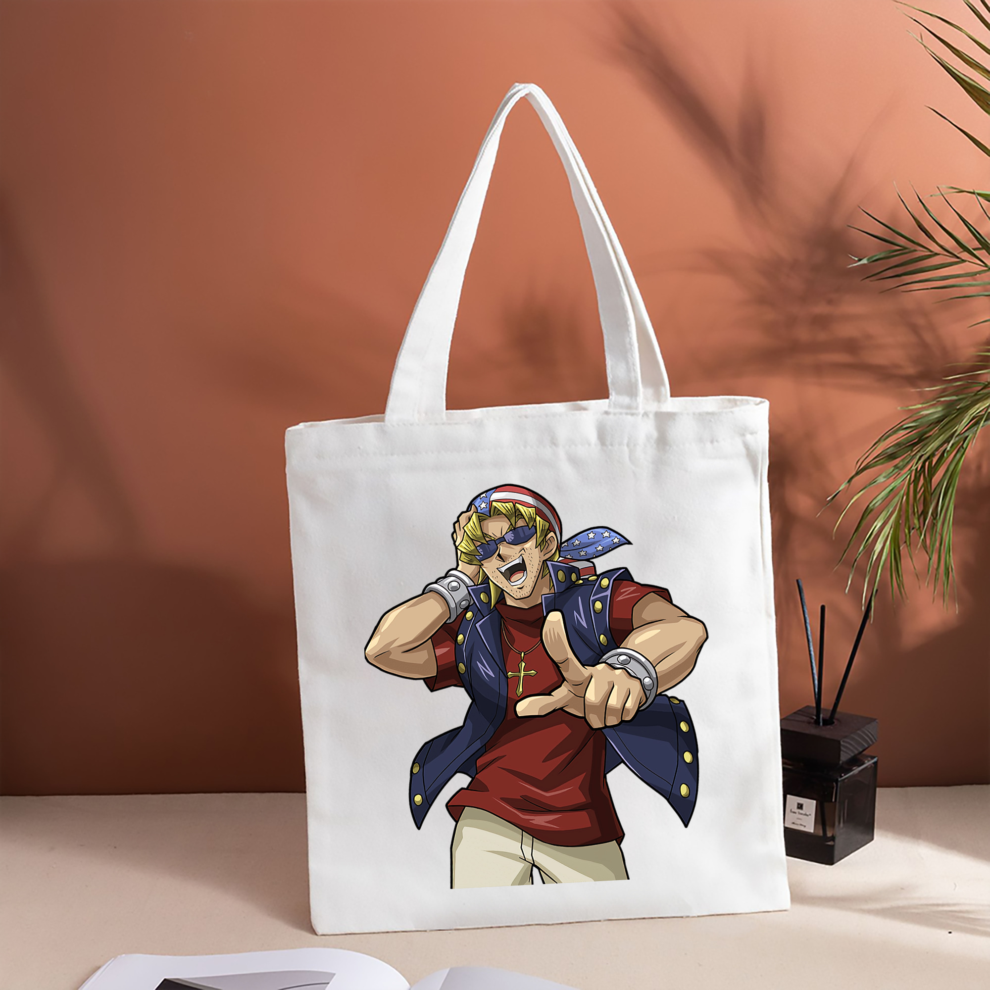 遊☆戯☆王 Yu-Gi-Oh! 縦型キャンバス生地手提げバッグ　トートバッグ