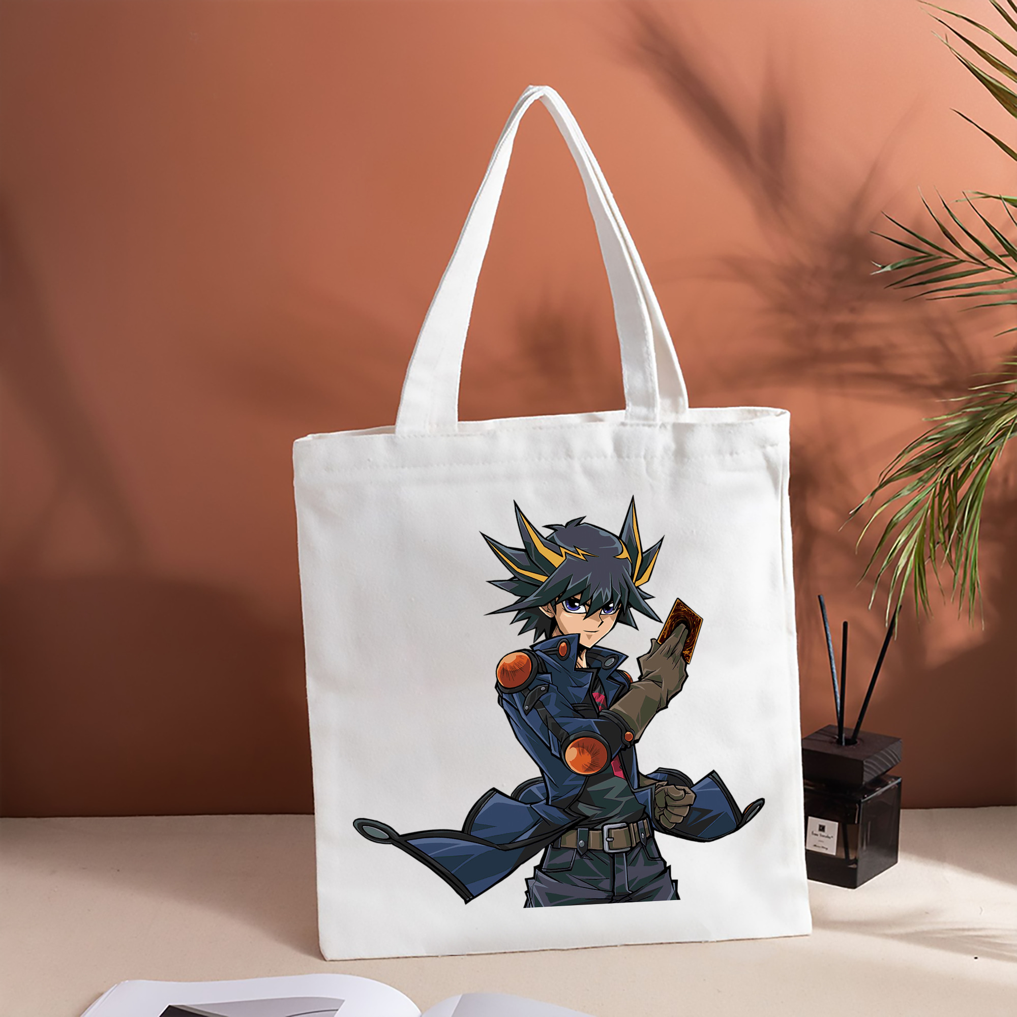 遊☆戯☆王 Yu-Gi-Oh! 縦型キャンバス生地手提げバッグ　トートバッグ