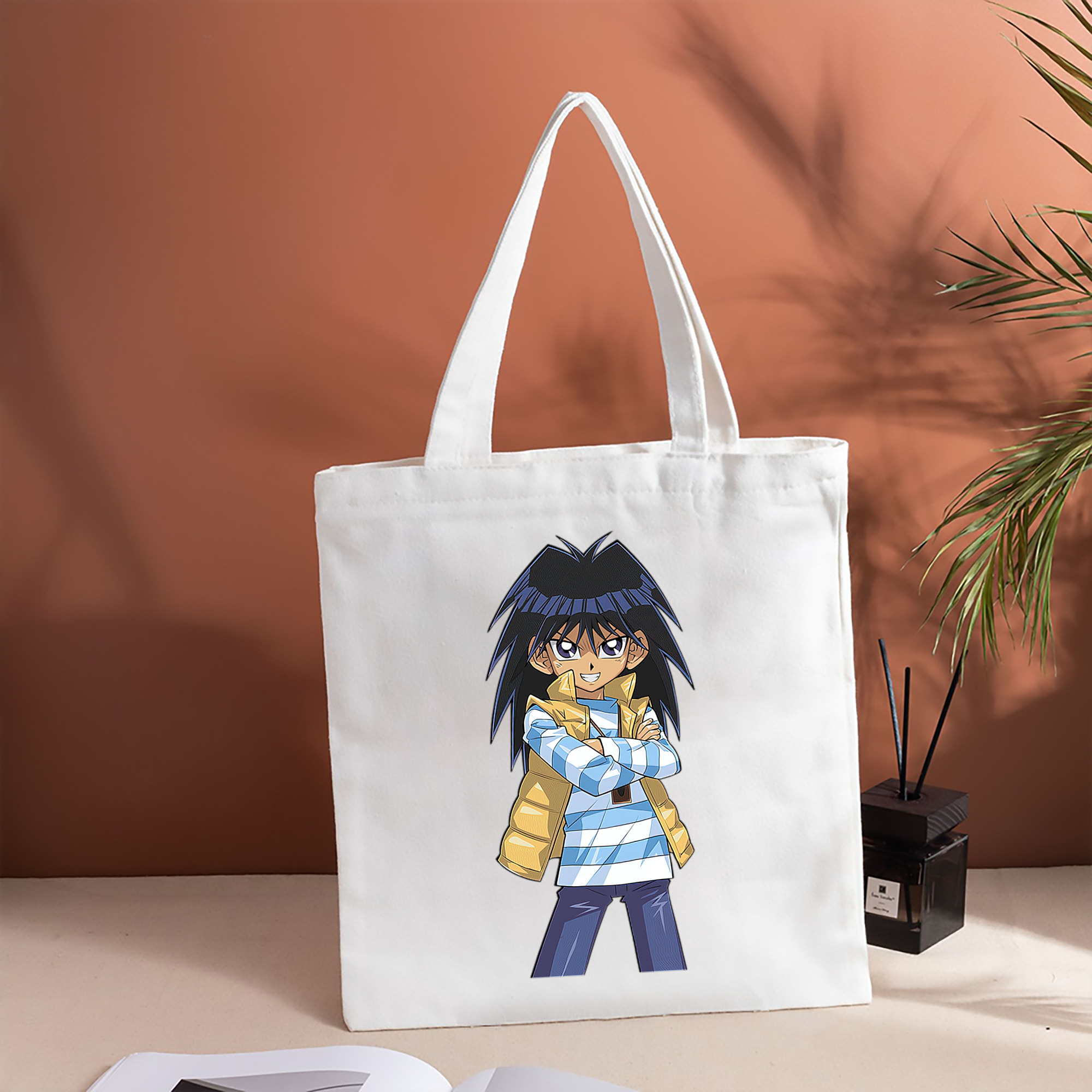 遊☆戯☆王 Yu-Gi-Oh! 縦型キャンバス生地手提げバッグ　トートバッグ