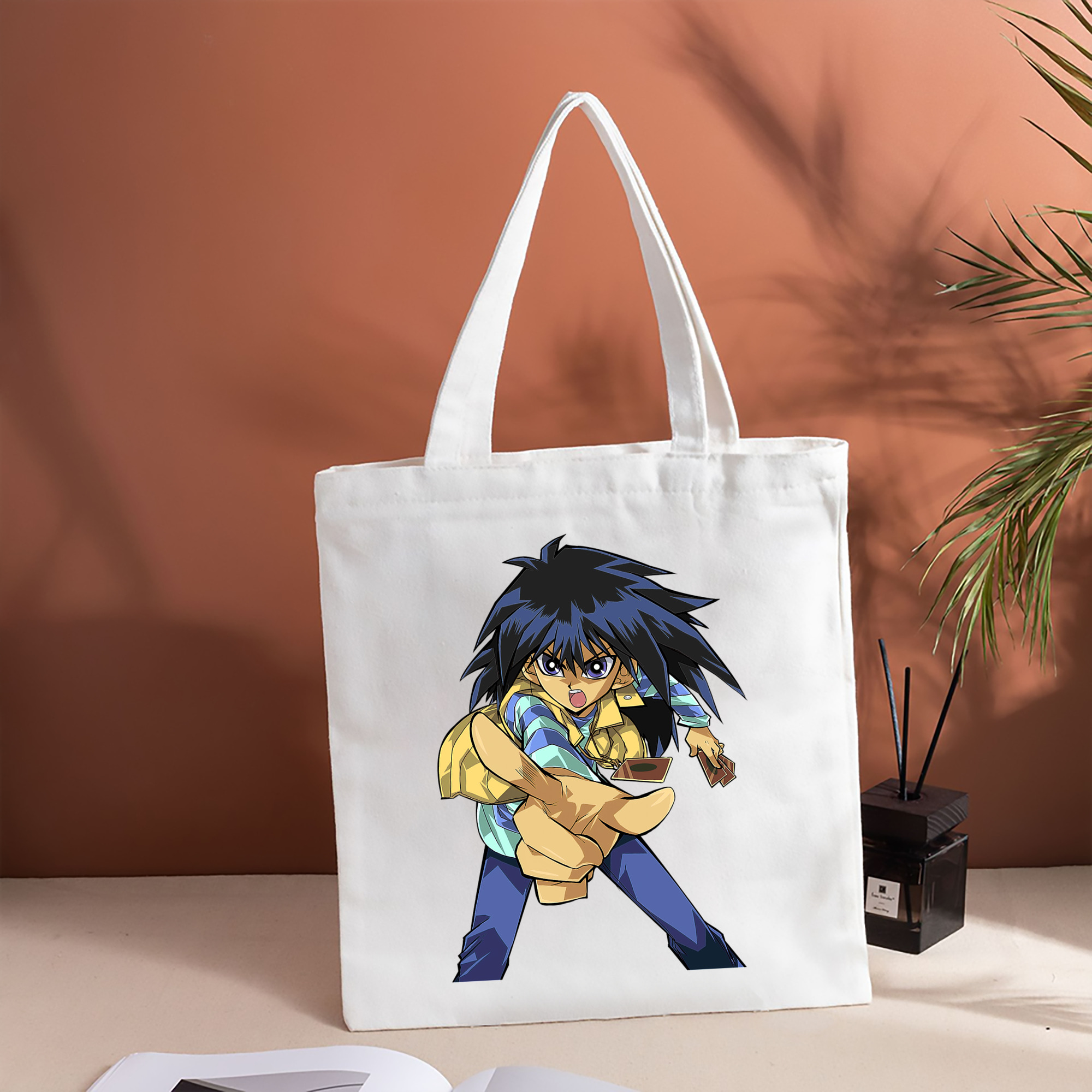 遊☆戯☆王 Yu-Gi-Oh! 縦型キャンバス生地手提げバッグ　トートバッグ