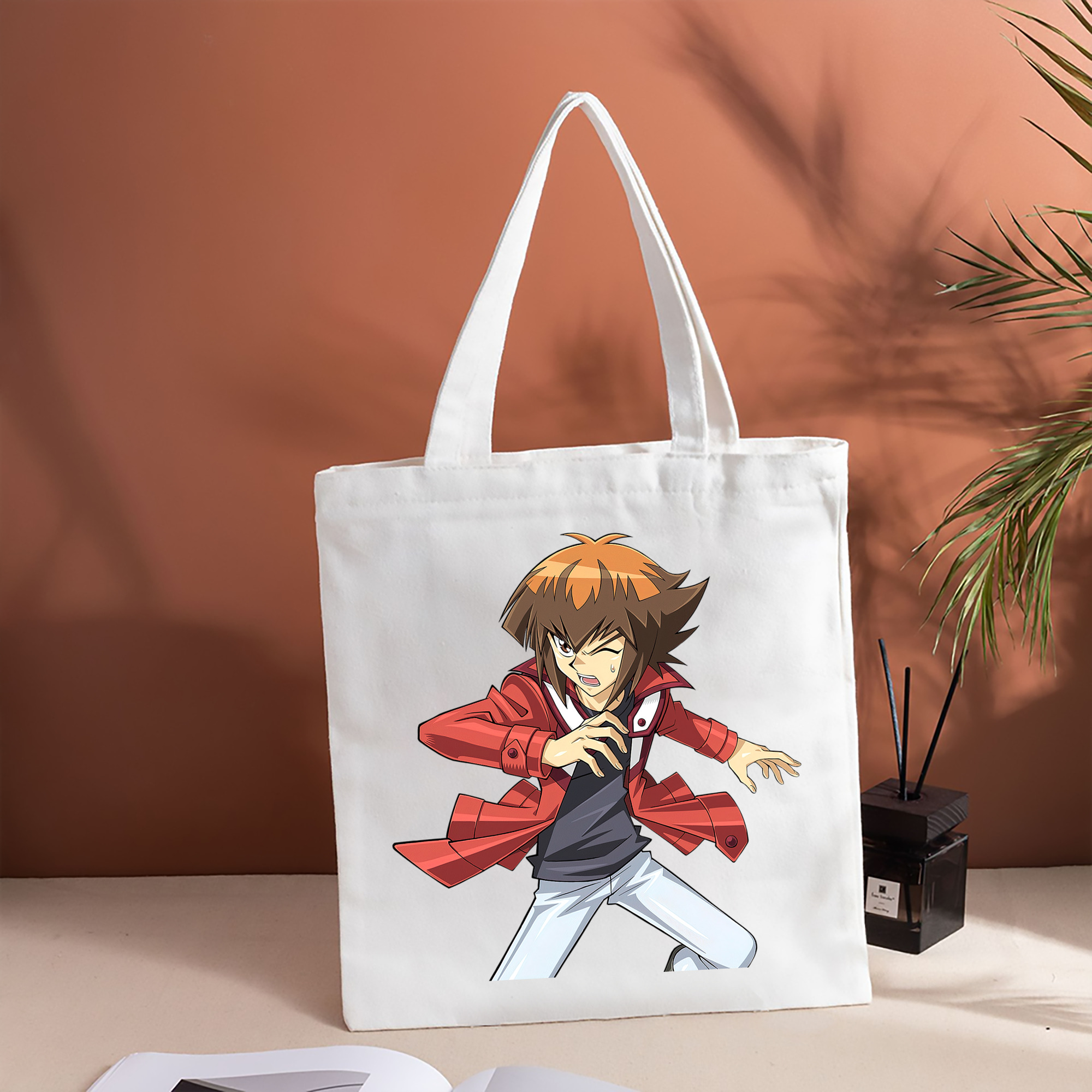 遊☆戯☆王 Yu-Gi-Oh! 縦型キャンバス生地手提げバッグ　トートバッグ