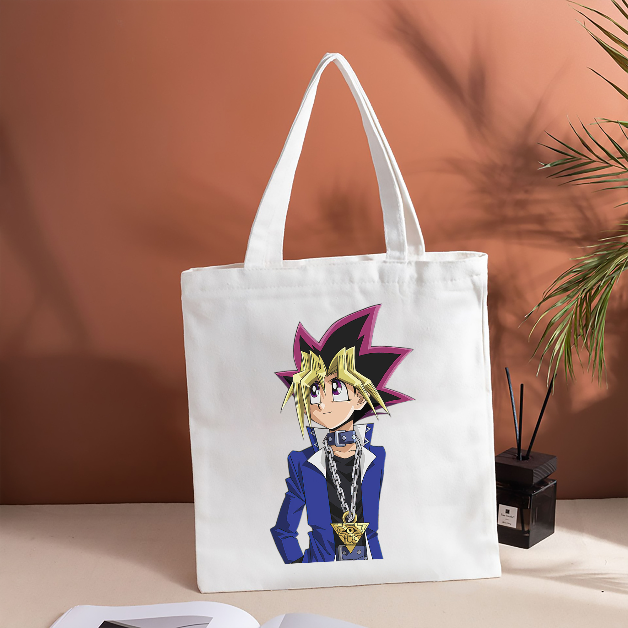 遊☆戯☆王 Yu-Gi-Oh! 縦型キャンバス生地手提げバッグ　トートバッグ