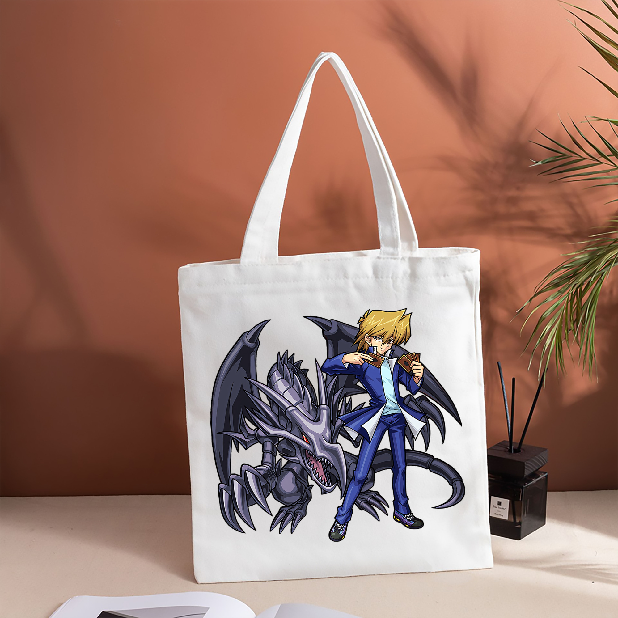 遊☆戯☆王 Yu-Gi-Oh! 縦型キャンバス生地手提げバッグ　トートバッグ