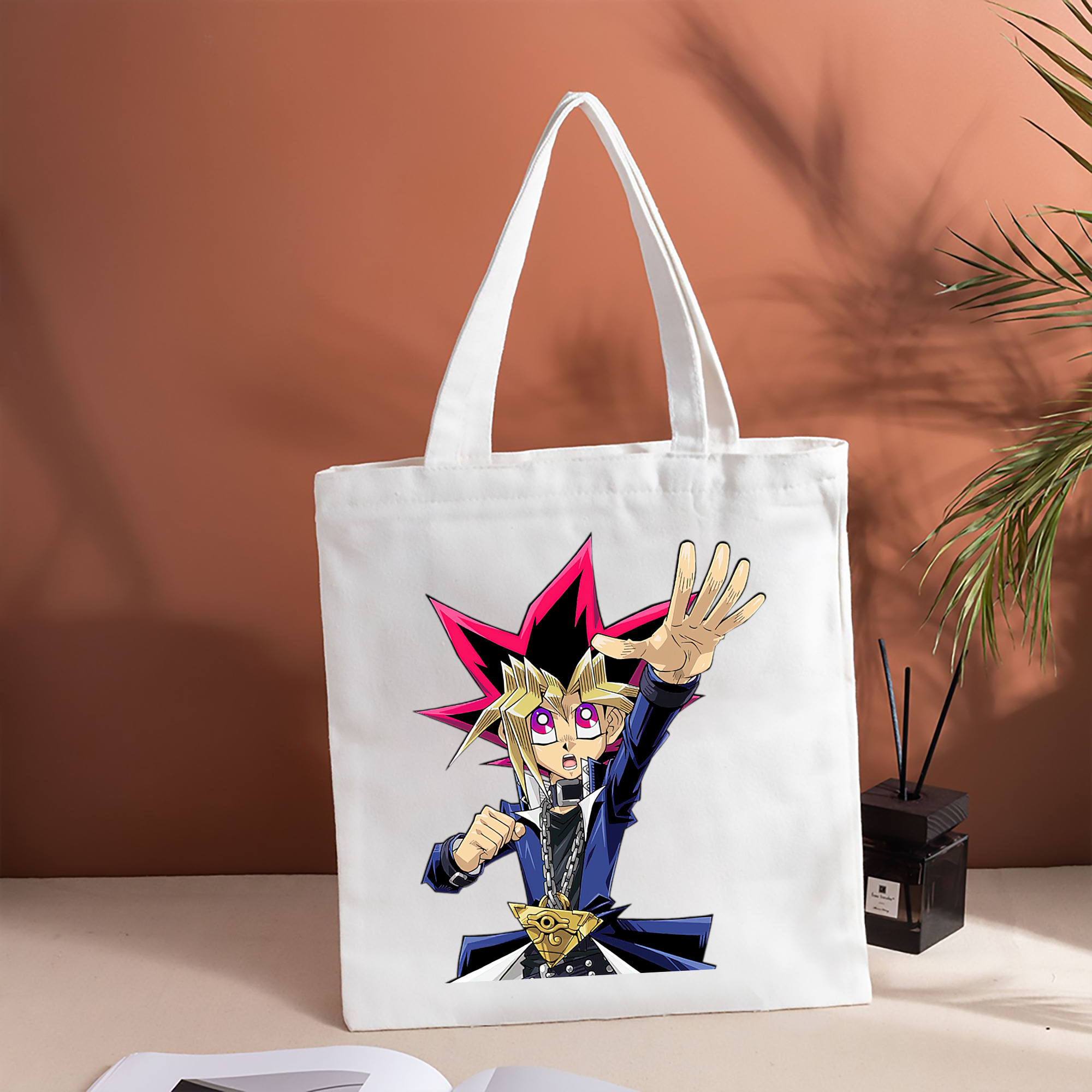 遊☆戯☆王 Yu-Gi-Oh! 縦型キャンバス生地手提げバッグ　トートバッグ