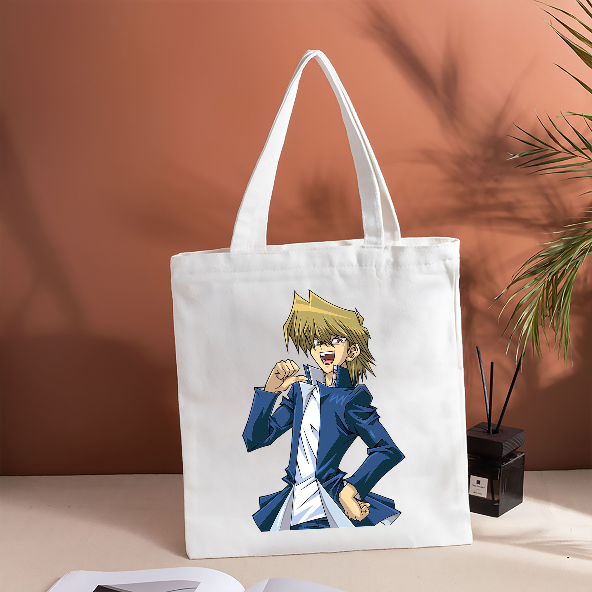 遊☆戯☆王 Yu-Gi-Oh! 縦型キャンバス生地手提げバッグ　トートバッグ