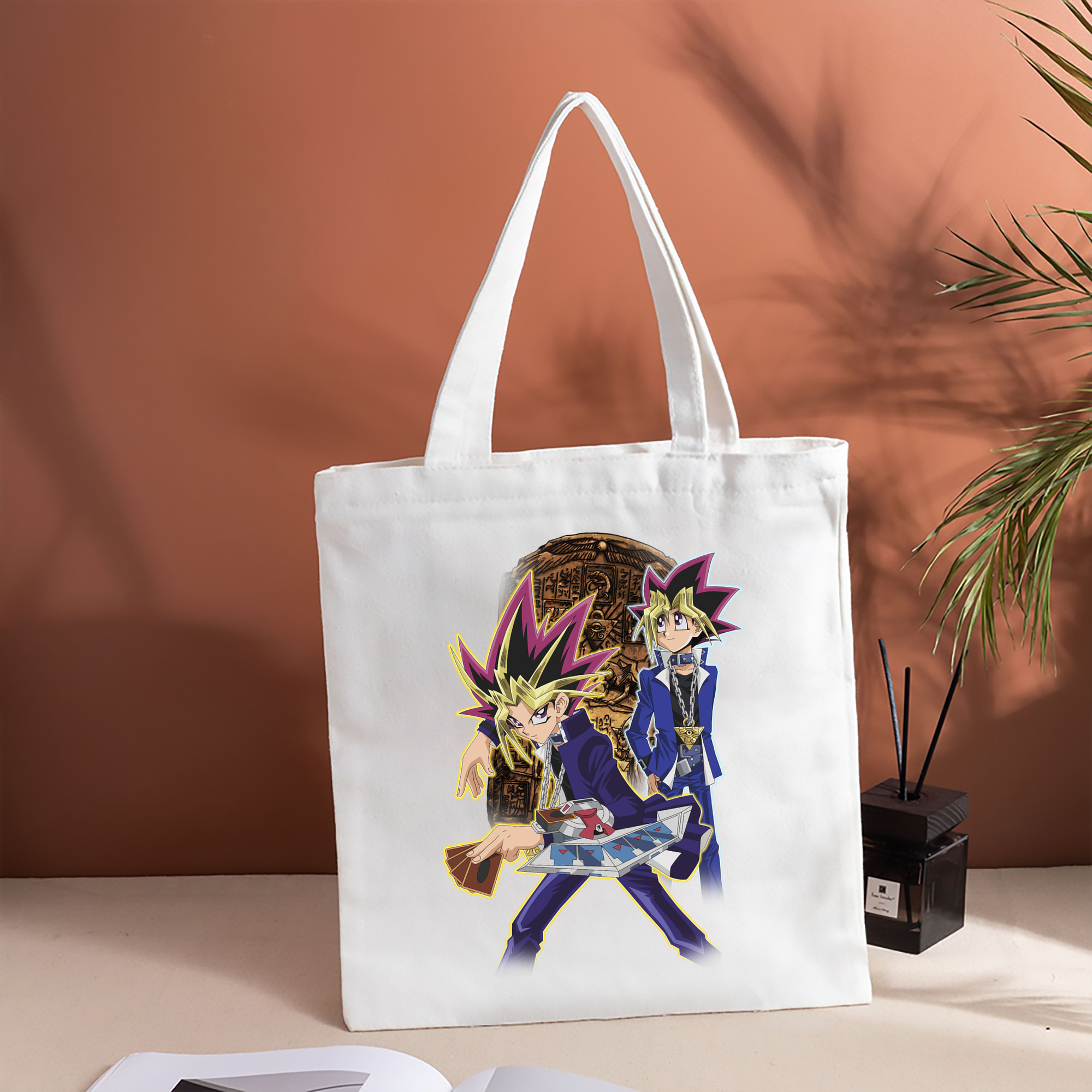 遊☆戯☆王 Yu-Gi-Oh! 縦型キャンバス生地手提げバッグ　トートバッグ