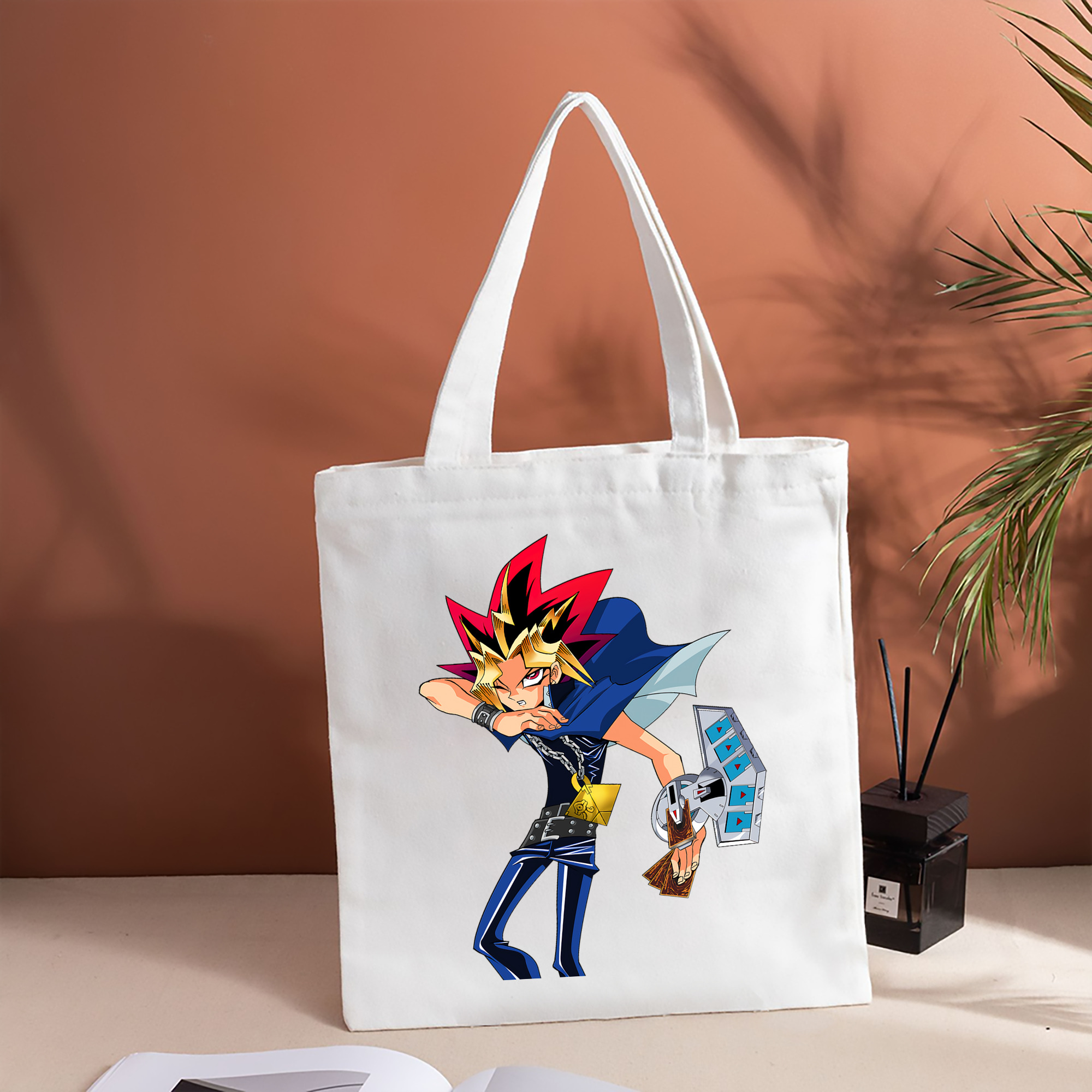 遊☆戯☆王 Yu-Gi-Oh! 縦型キャンバス生地手提げバッグ　トートバッグ