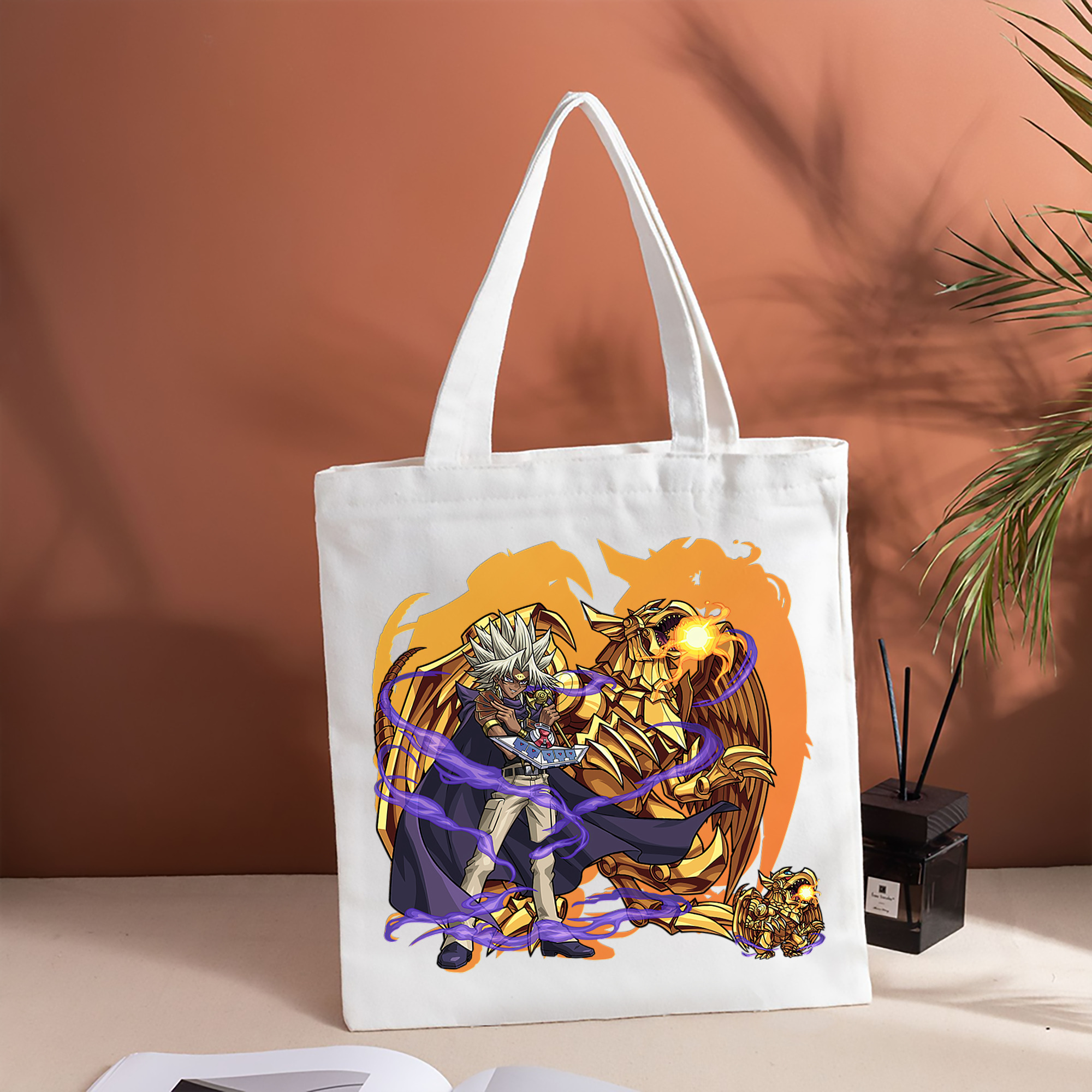 遊☆戯☆王 Yu-Gi-Oh! 縦型キャンバス生地手提げバッグ　トートバッグ
