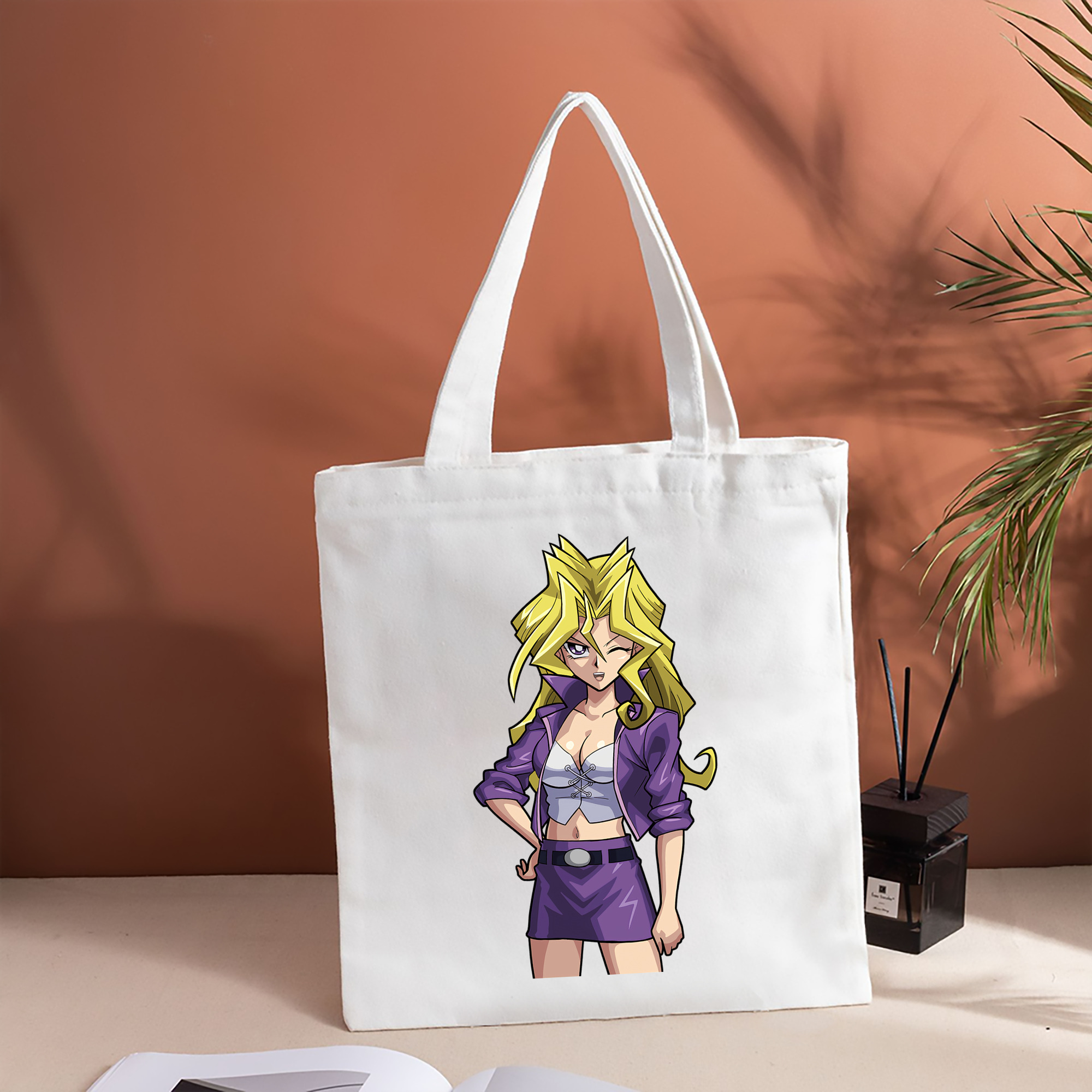 遊☆戯☆王 Yu-Gi-Oh! 縦型キャンバス生地手提げバッグ　トートバッグ