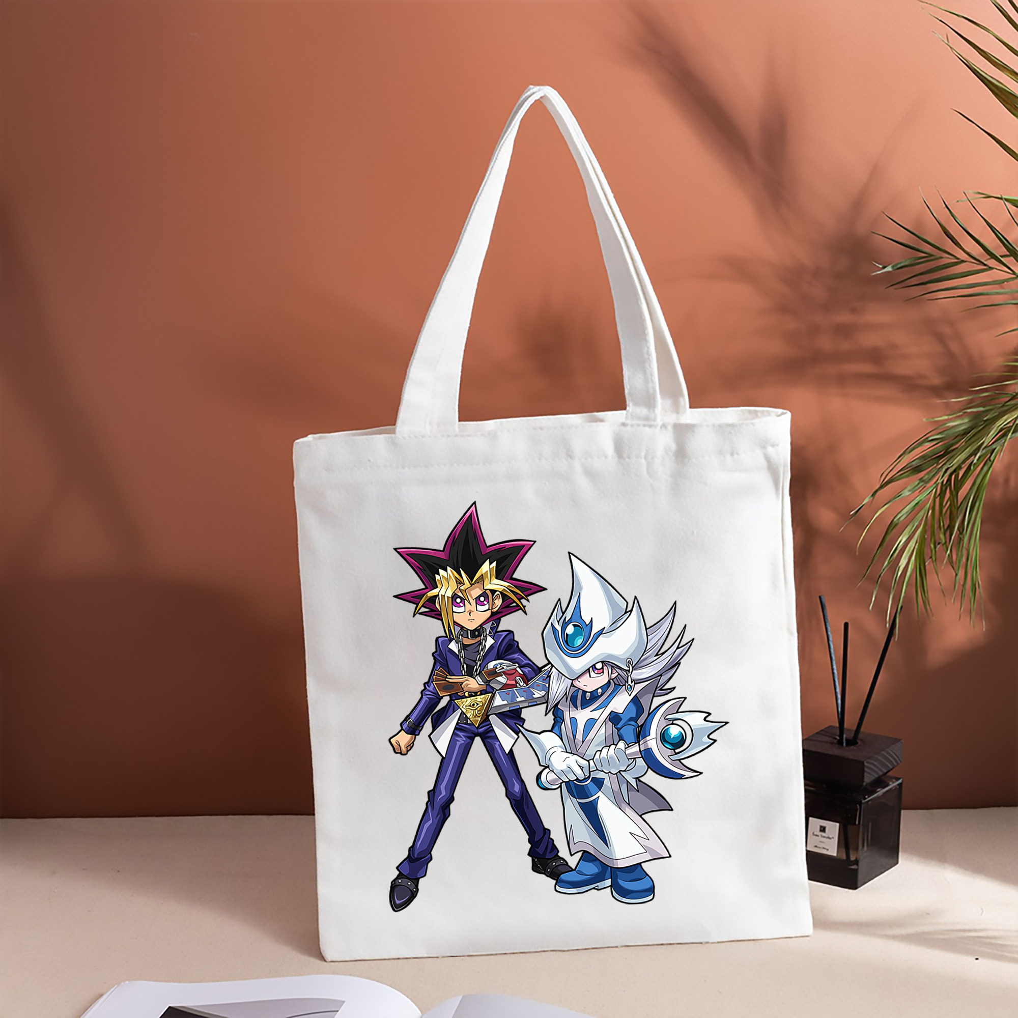 遊☆戯☆王 Yu-Gi-Oh! 縦型キャンバス生地手提げバッグ　トートバッグ