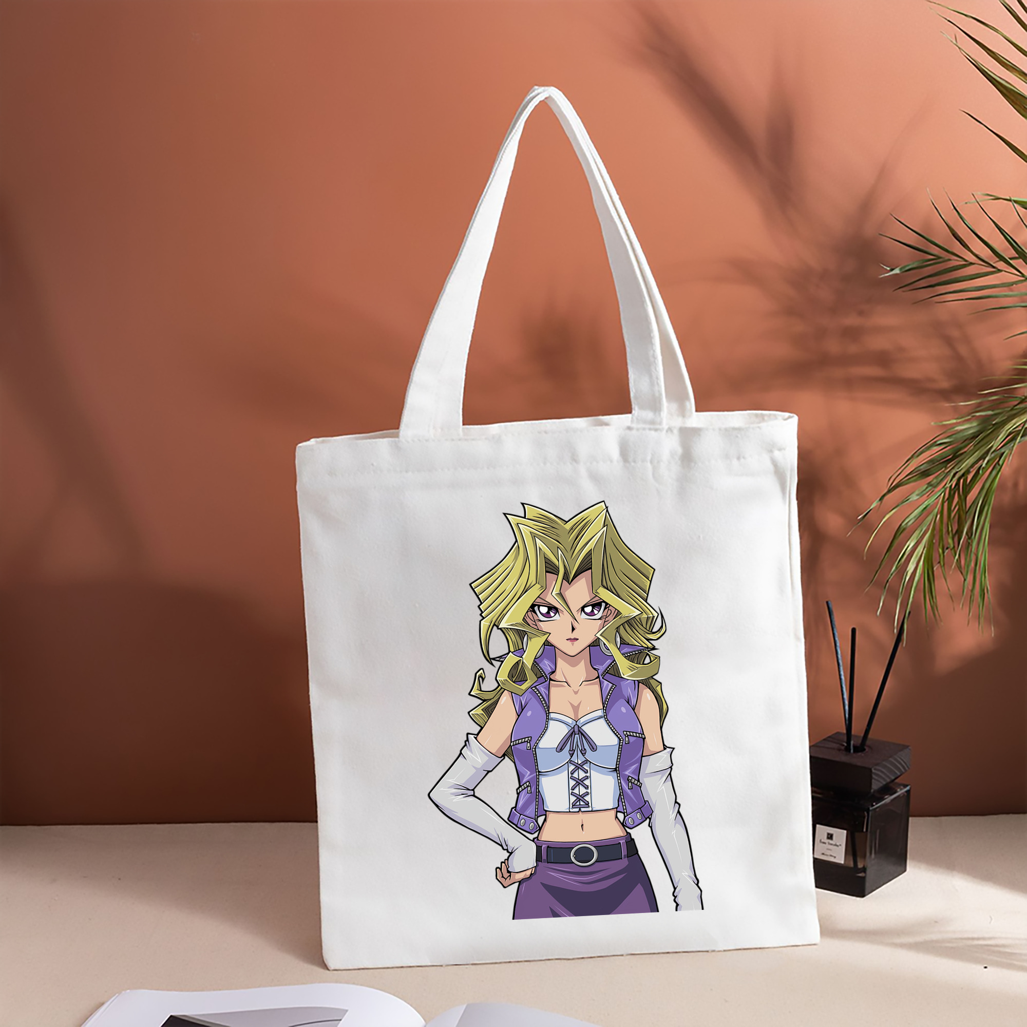 遊☆戯☆王 Yu-Gi-Oh! 縦型キャンバス生地手提げバッグ　トートバッグ