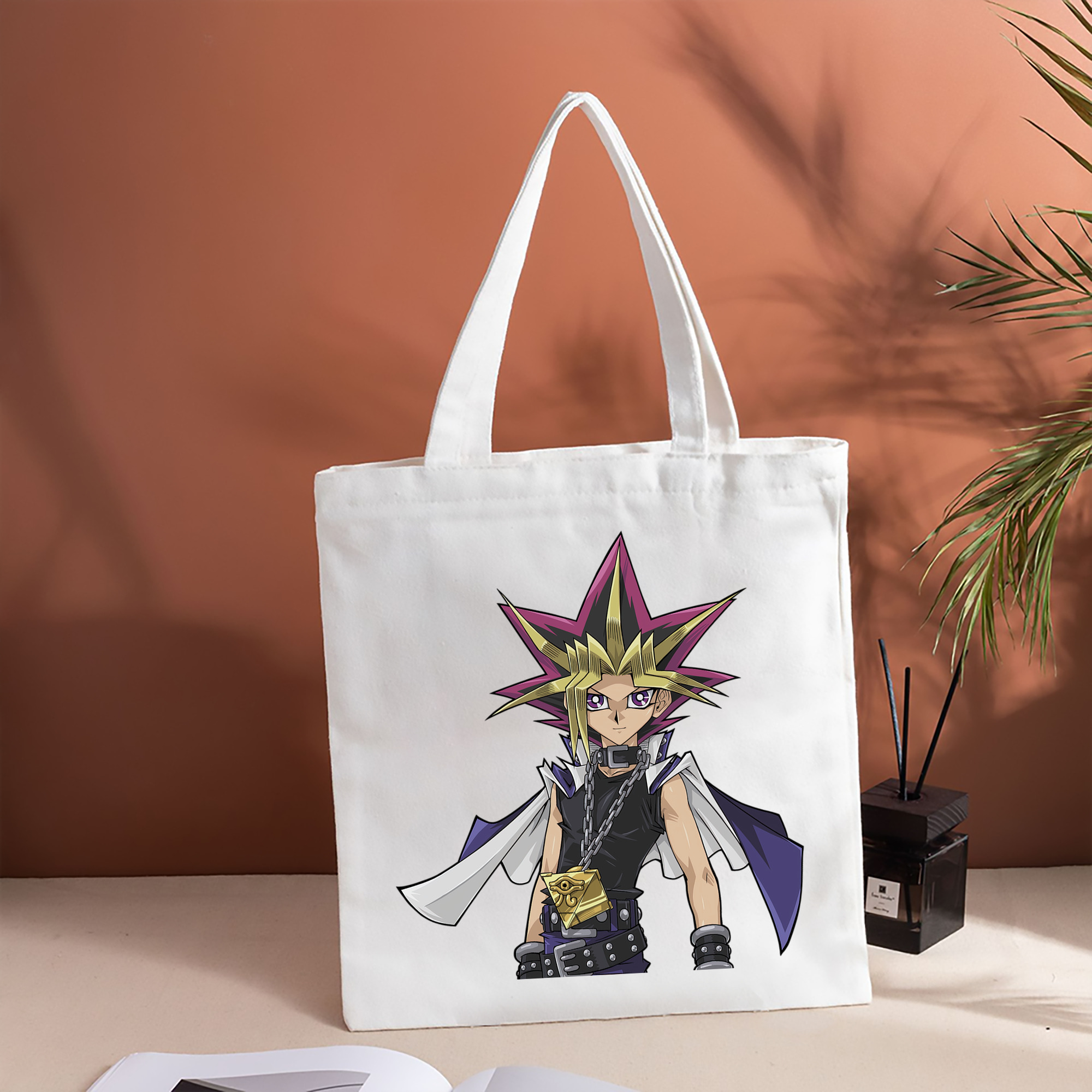 遊☆戯☆王 Yu-Gi-Oh! 縦型キャンバス生地手提げバッグ　トートバッグ